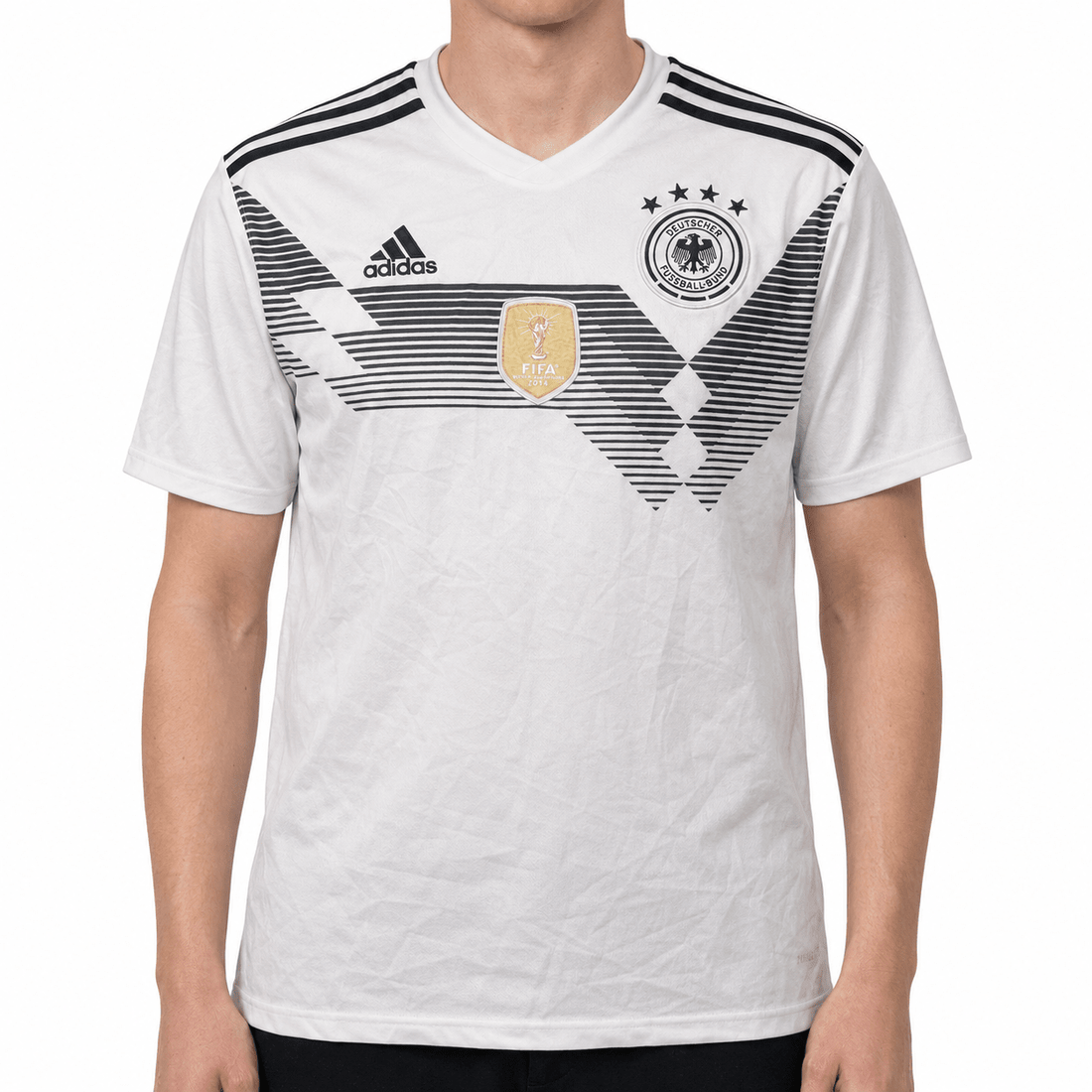 Adidas DFB 4-Sterne 2017 Vintage Fußballtrikot - Weiß/Schwarz (M) - PKeyVintage