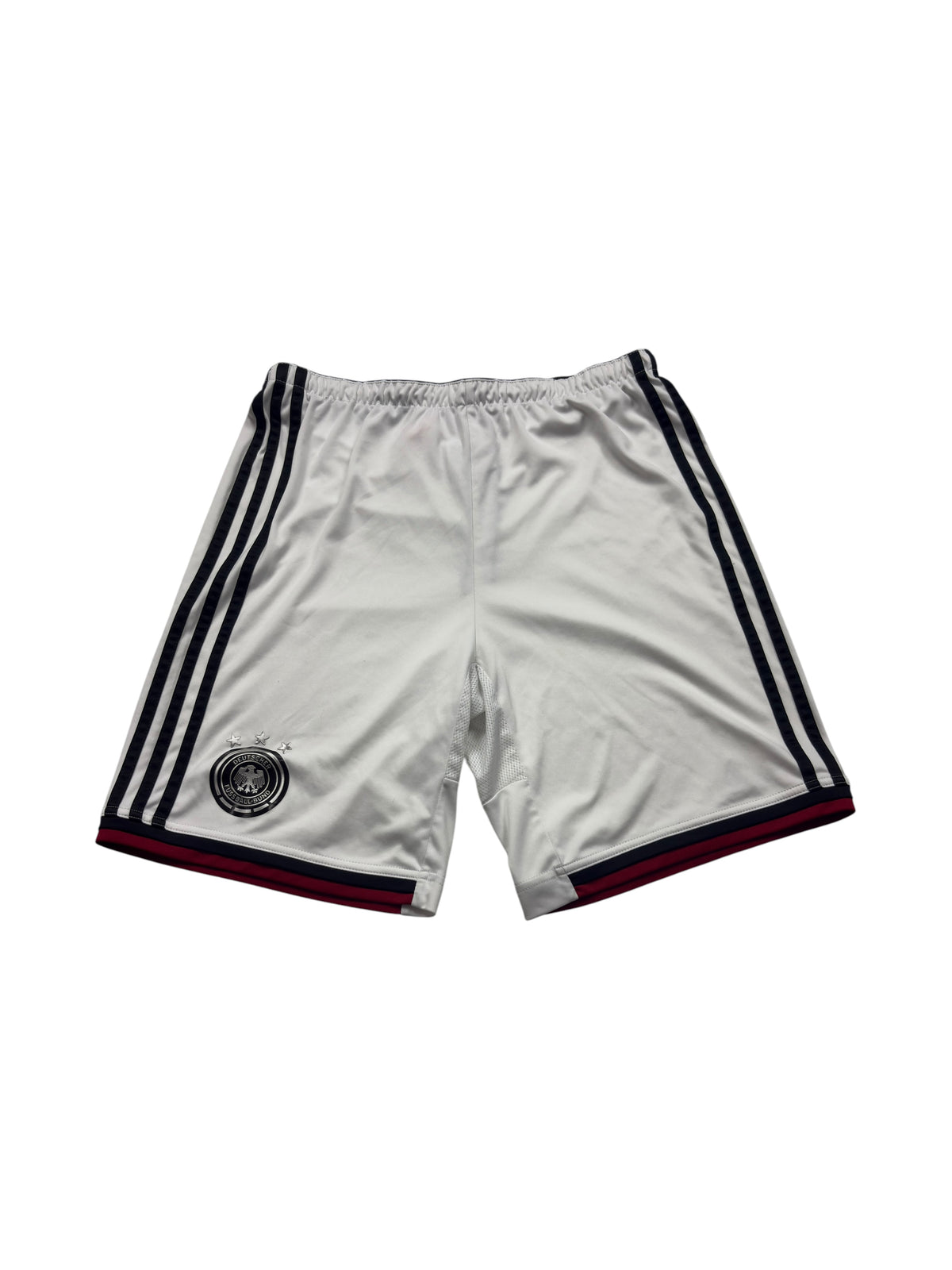 Weiße Adidas DFB Deutschland Vintage Fußballshorts in Größe S, Vorderansicht