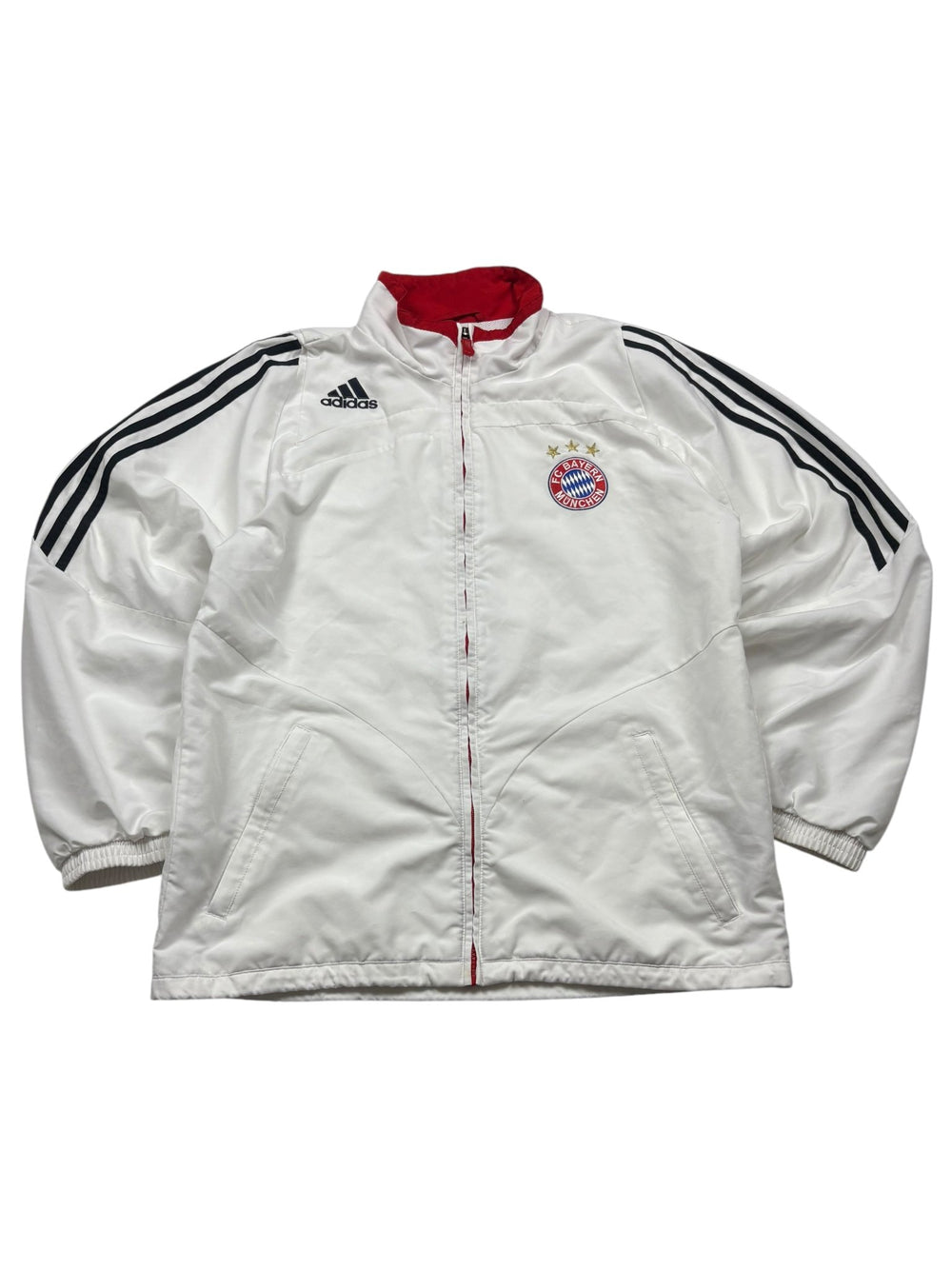 Adidas FC Bayern 2007 Vintage Trackjacket Retro – Weiß/Schwarz (M) - PKeyVintage