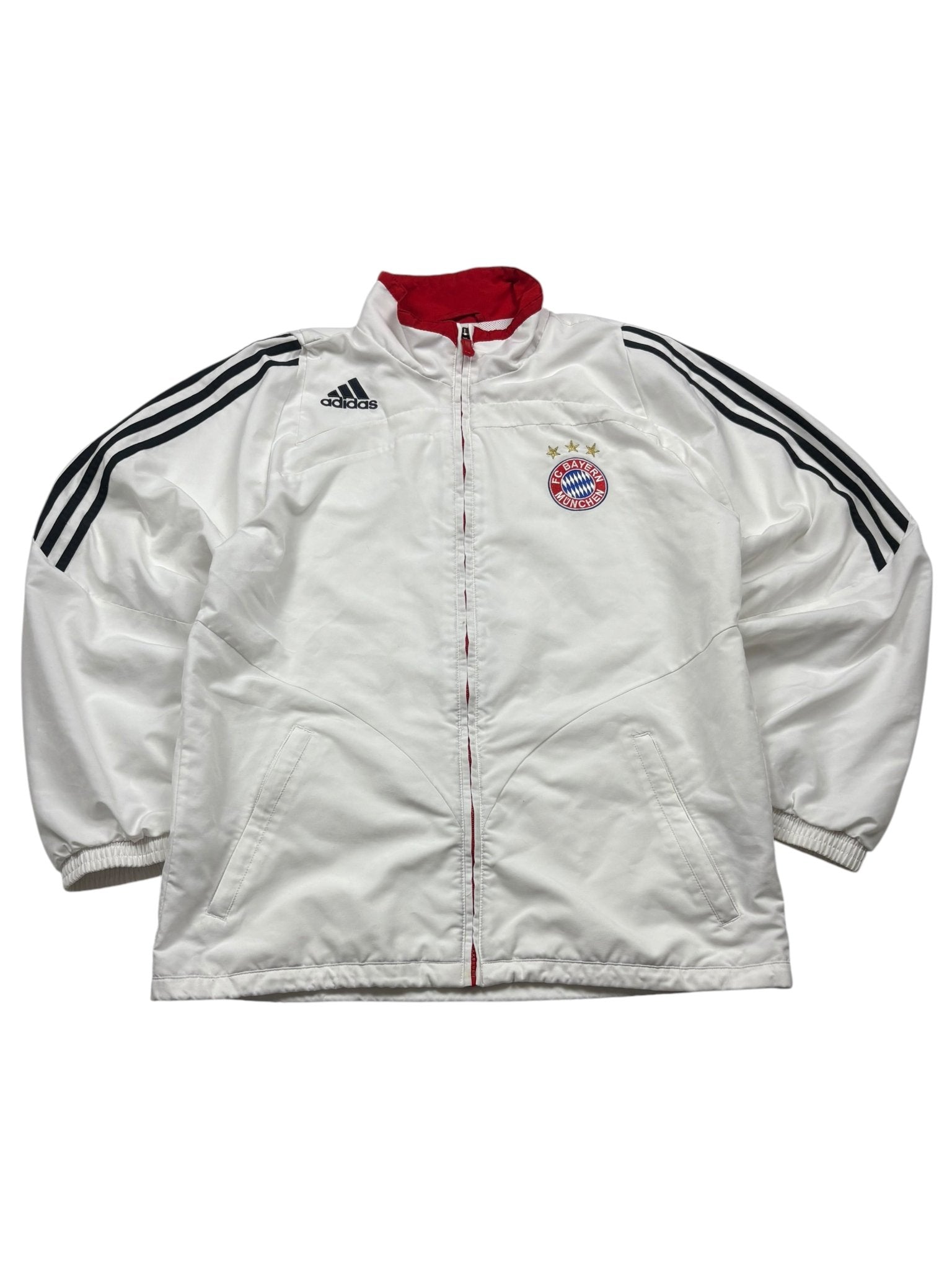 Adidas FC Bayern 2007 Vintage Trackjacket Retro – Weiß/Schwarz (M) - PKeyVintage