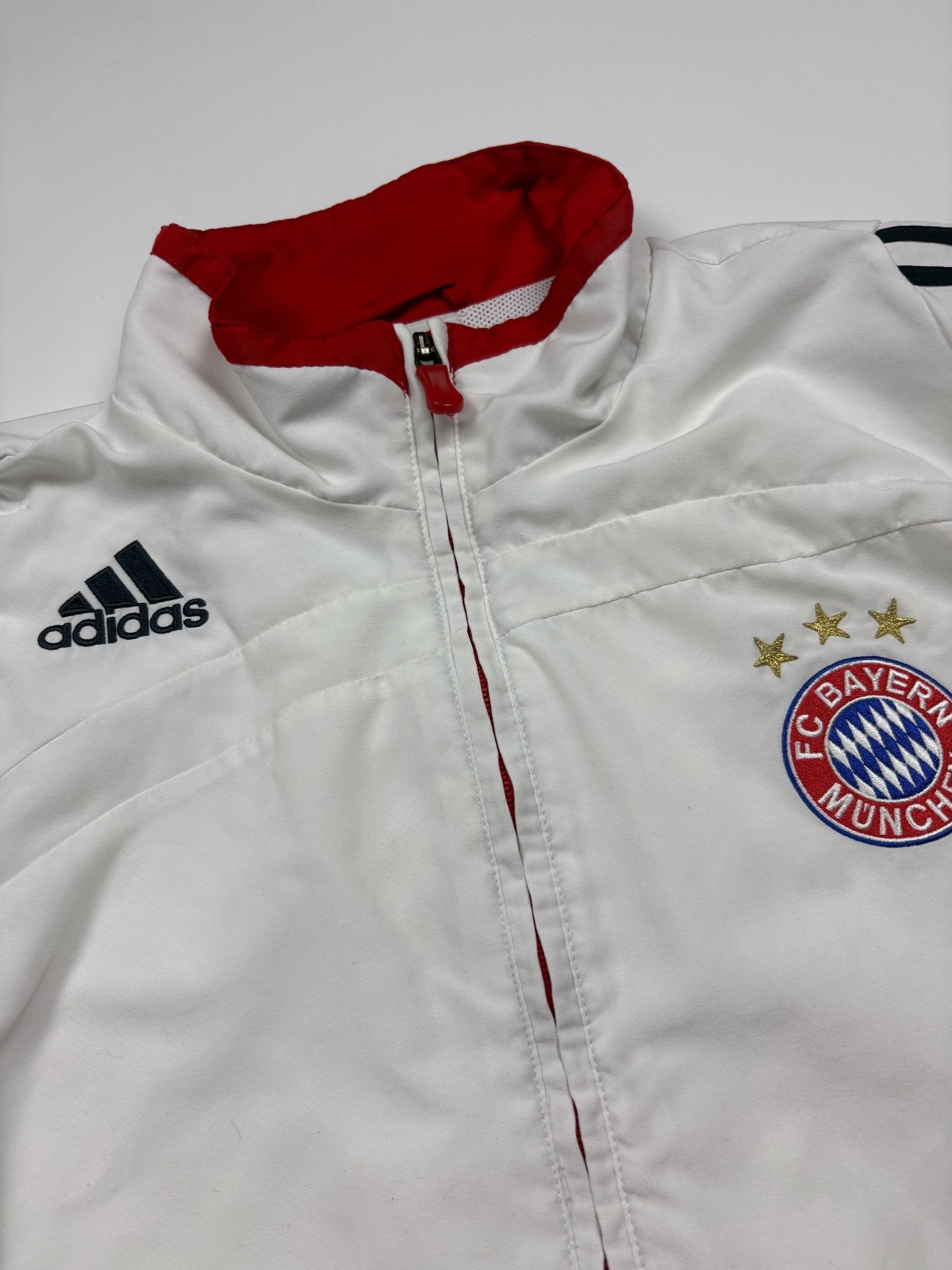 Adidas FC Bayern 2007 Vintage Trackjacket Retro – Weiß/Schwarz (M) - PKeyVintage