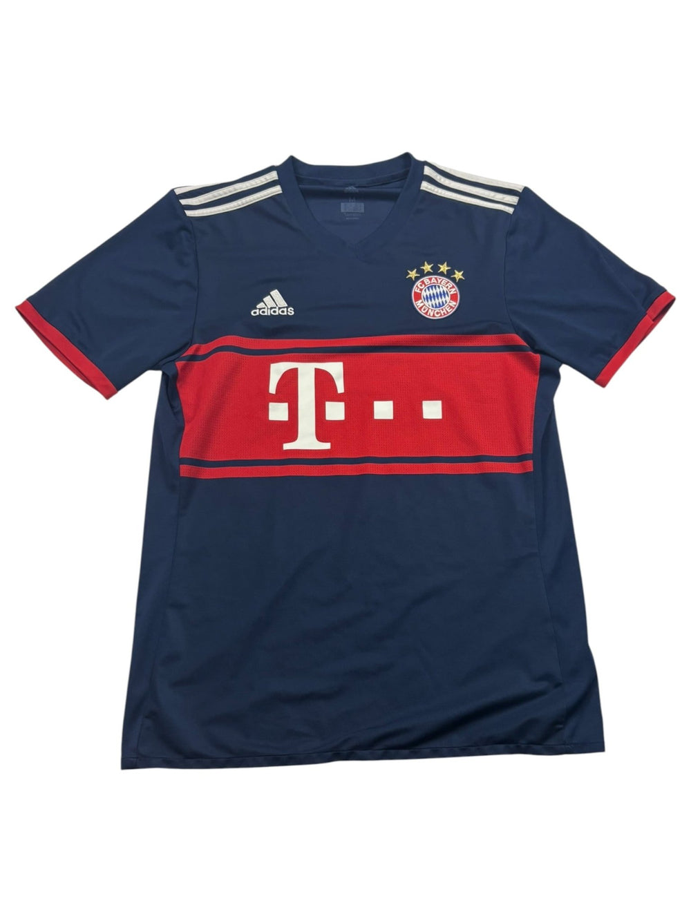 Adidas FC Bayern James 11 Vintage Fußballtrikot – Navy/Rot (M) - PKeyVintage
