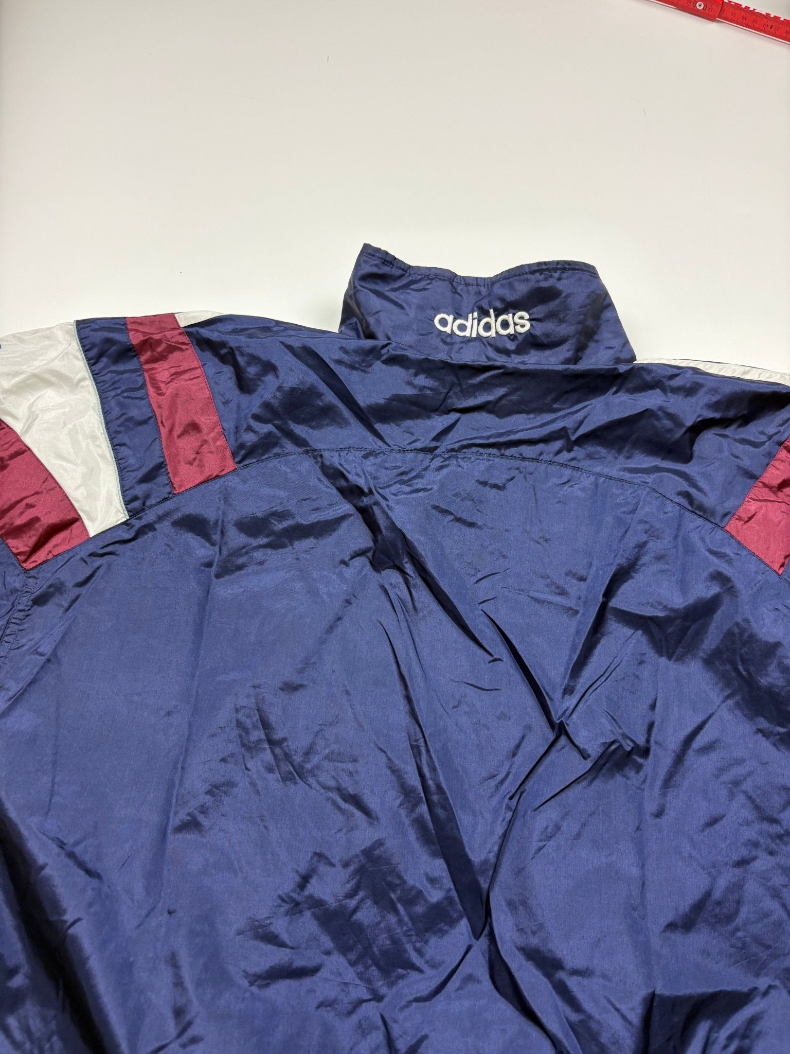 Adidas Firebird 90s Vintage Trackjacket – Navy/Bordeaux (L) - PKeyVintage