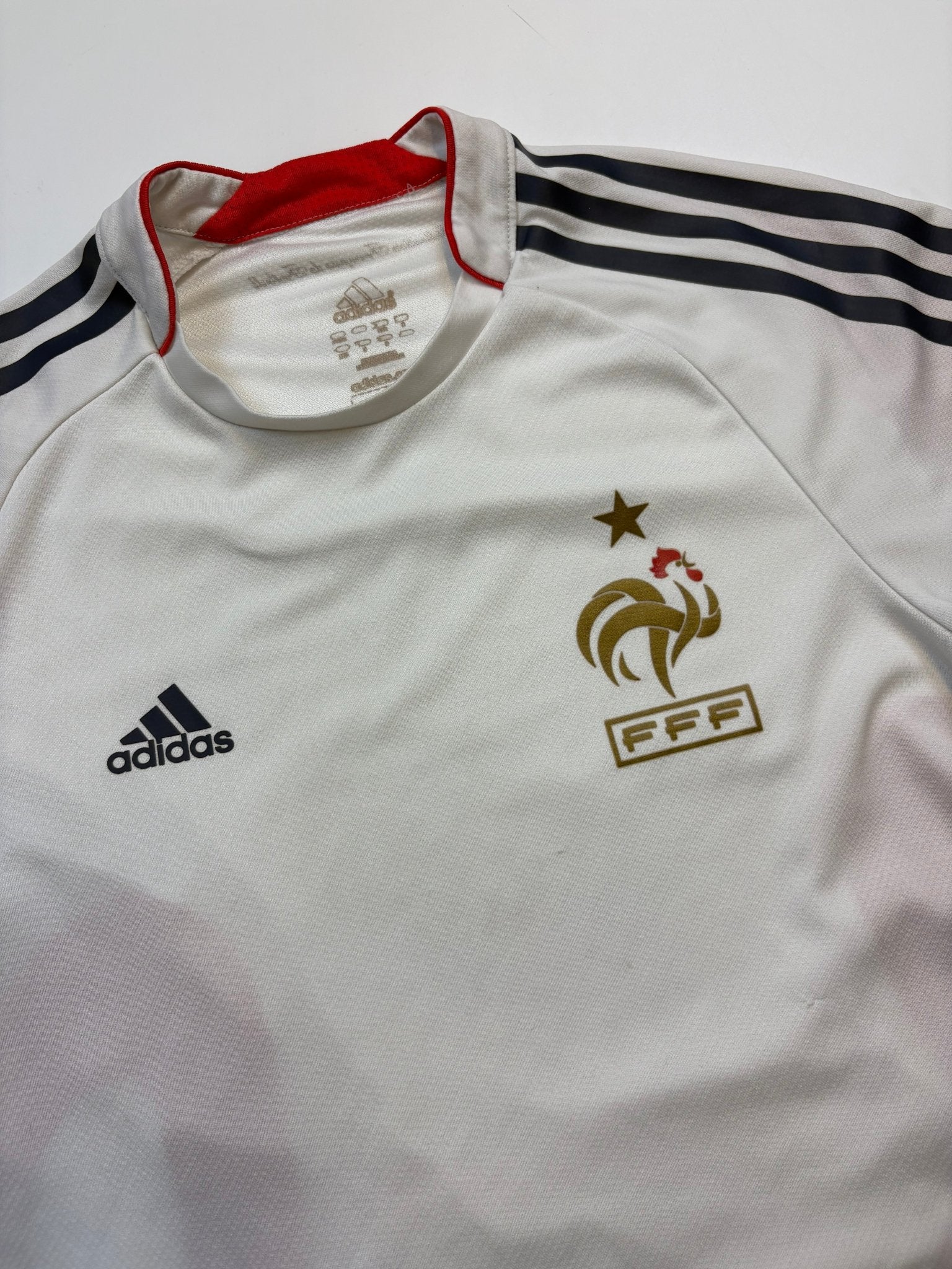 Adidas Frankreich 2007 Vintage Fußballtrikot – Weiß (S) - PKeyVintage