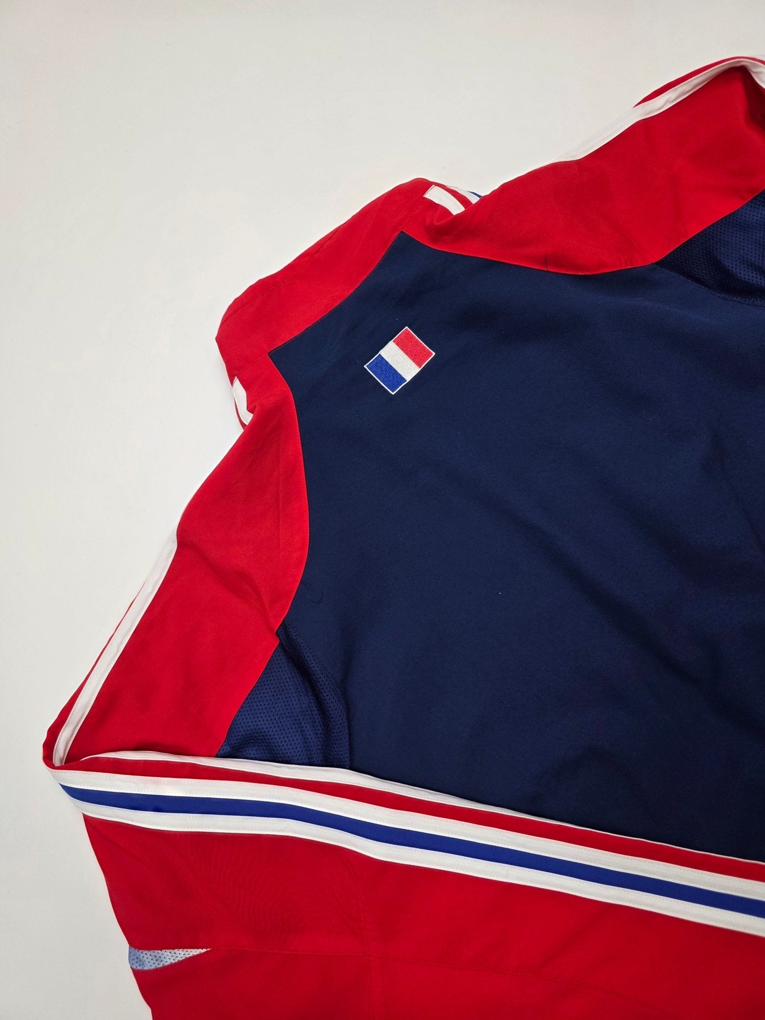 Adidas Frankreich FFF Vintage Trackjacket – Rot/Navy (L) - PKeyVintage