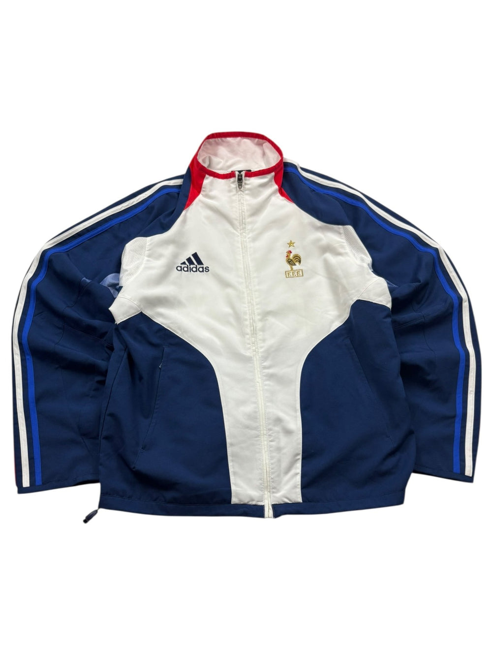 Adidas Frankreich Trackjacket - Weiß/Navy (S) - PKeyVintage