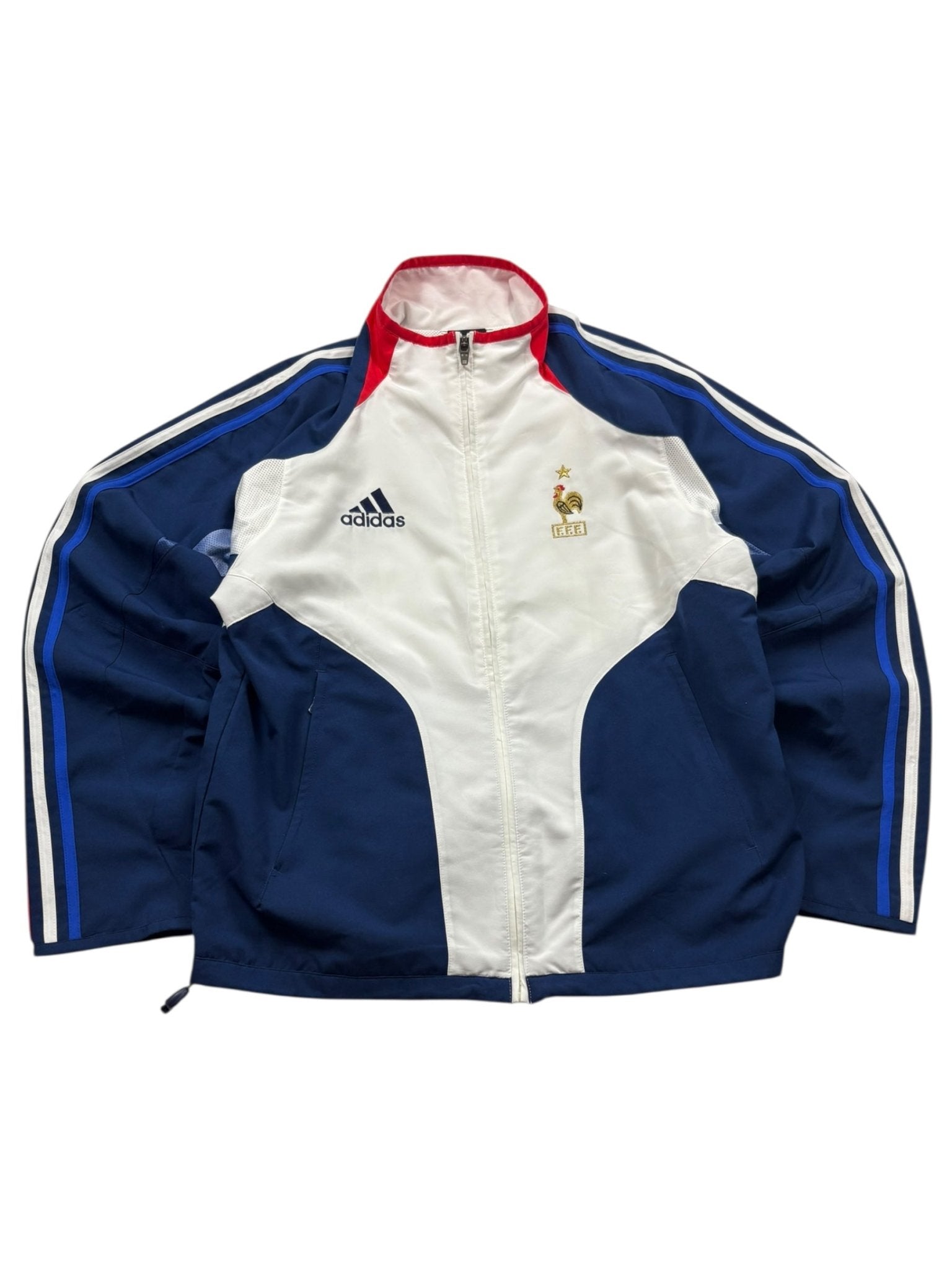 Adidas Frankreich Trackjacket - Weiß/Navy (S) - PKeyVintage