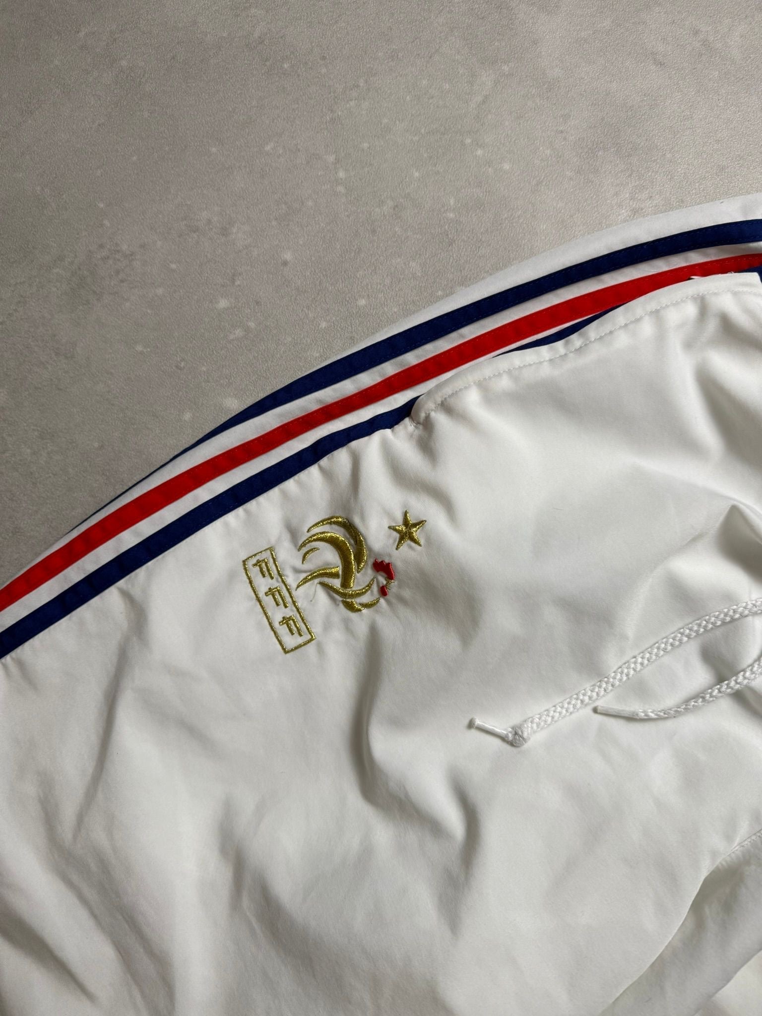 Adidas Frankreich Tracksuit - Weiß/Rot/Blau (L) - PKeyVintage