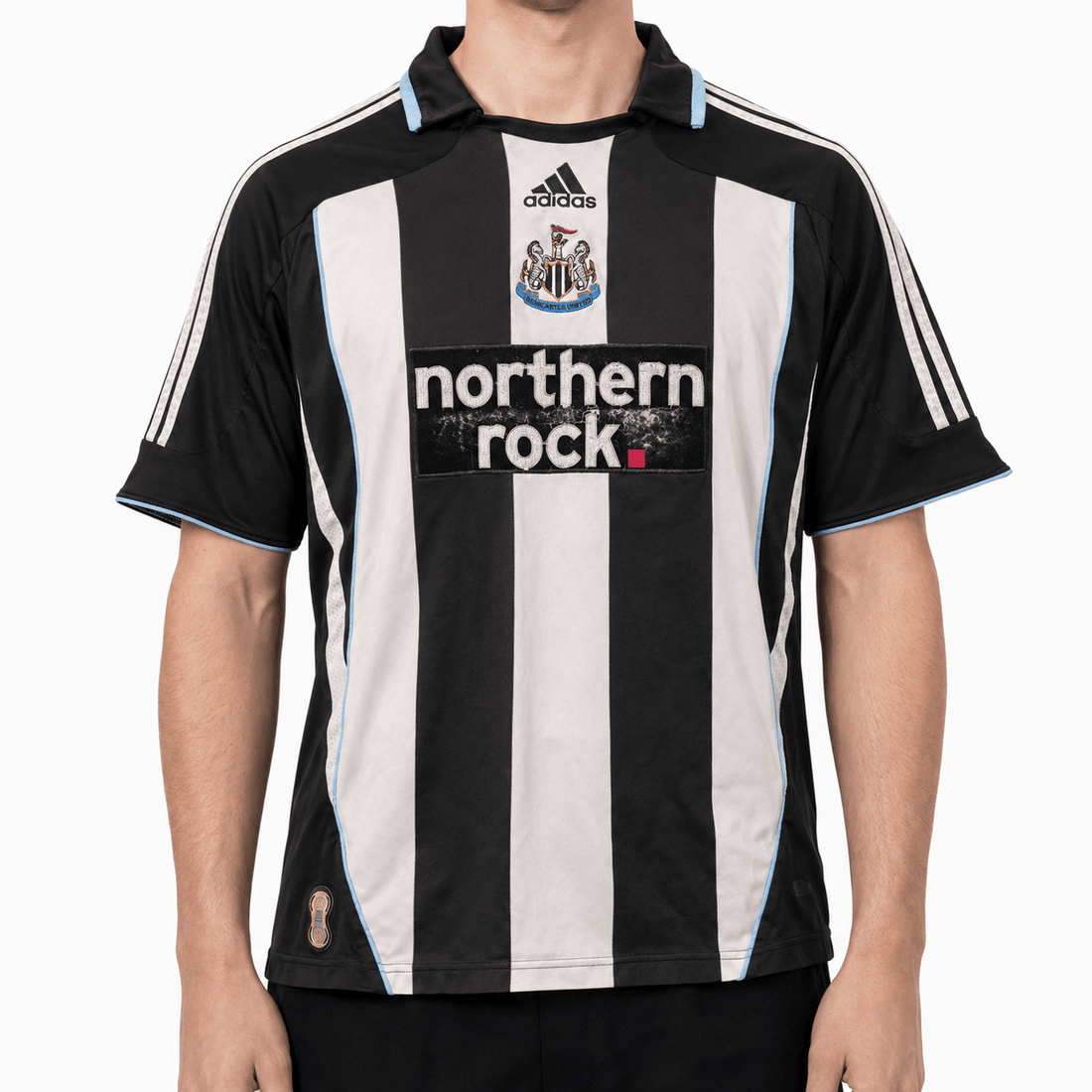 Adidas Newcastle United Northern Rock Vintage Fußballtrikot - Schwarz/Weiß (M) - PKeyVintage