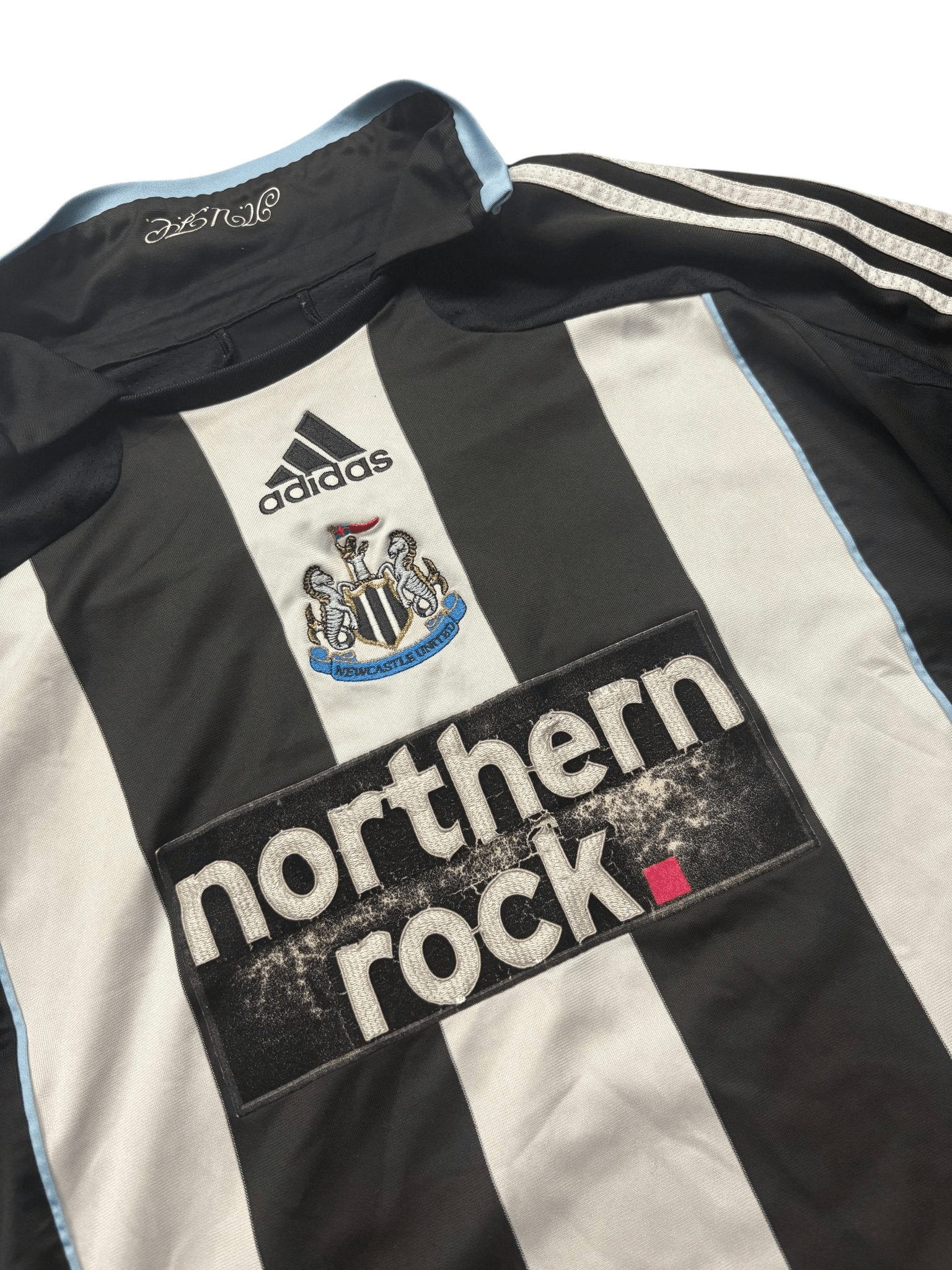 Adidas Newcastle United Northern Rock Vintage Fußballtrikot - Schwarz/Weiß (M) - PKeyVintage