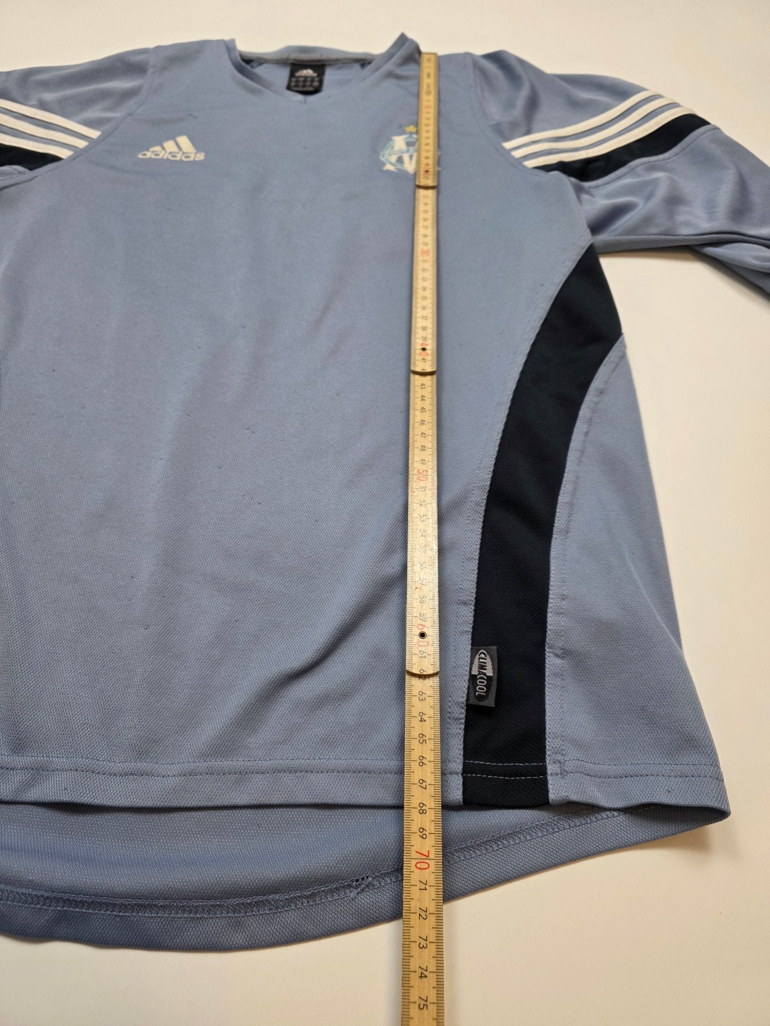 Adidas Olympic Marseille Shirt 2003 - Blaugrau/Schwarz (M) - PKeyVintage