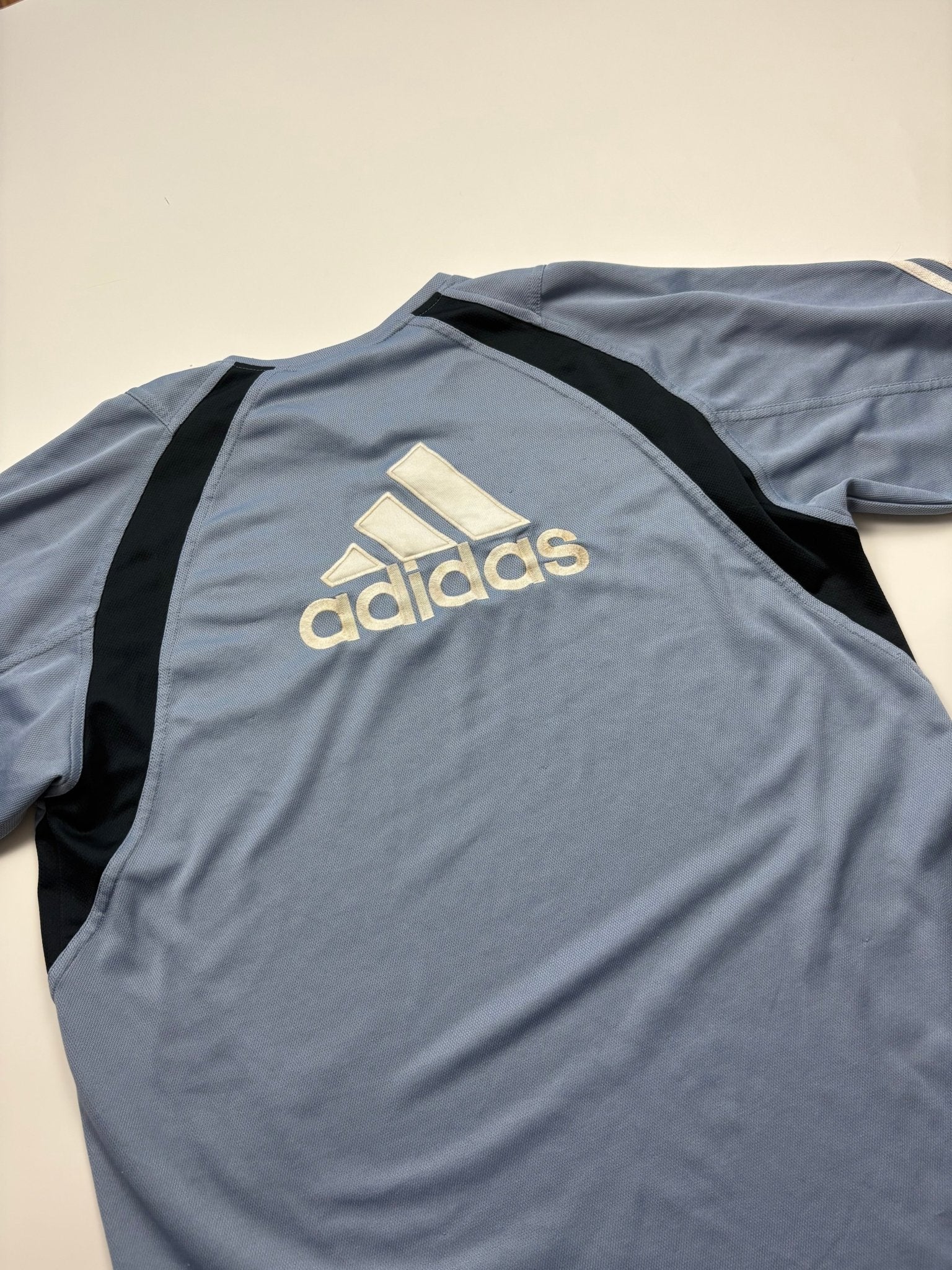 Adidas Olympic Marseille Shirt 2003 - Blaugrau/Schwarz (M) - PKeyVintage