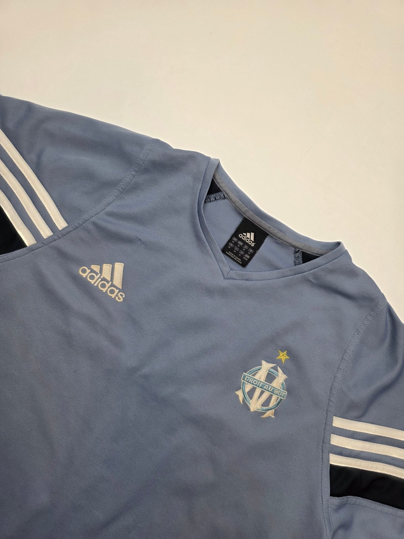 Adidas Olympic Marseille Shirt 2003 - Blaugrau/Schwarz (M) - PKeyVintage