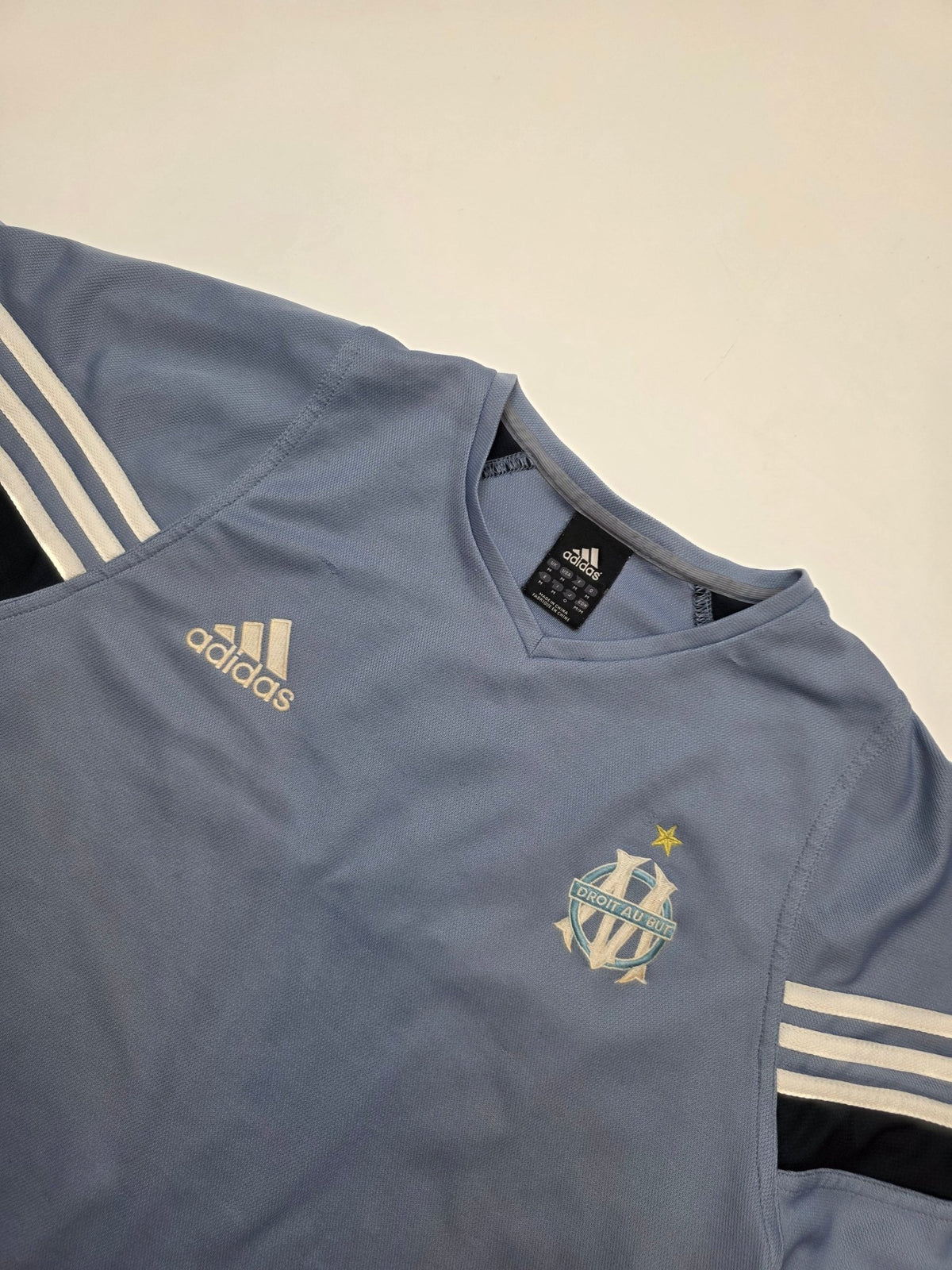 Adidas Olympique Marseille Vintage Shirt – Graublau – Produktfoto 2