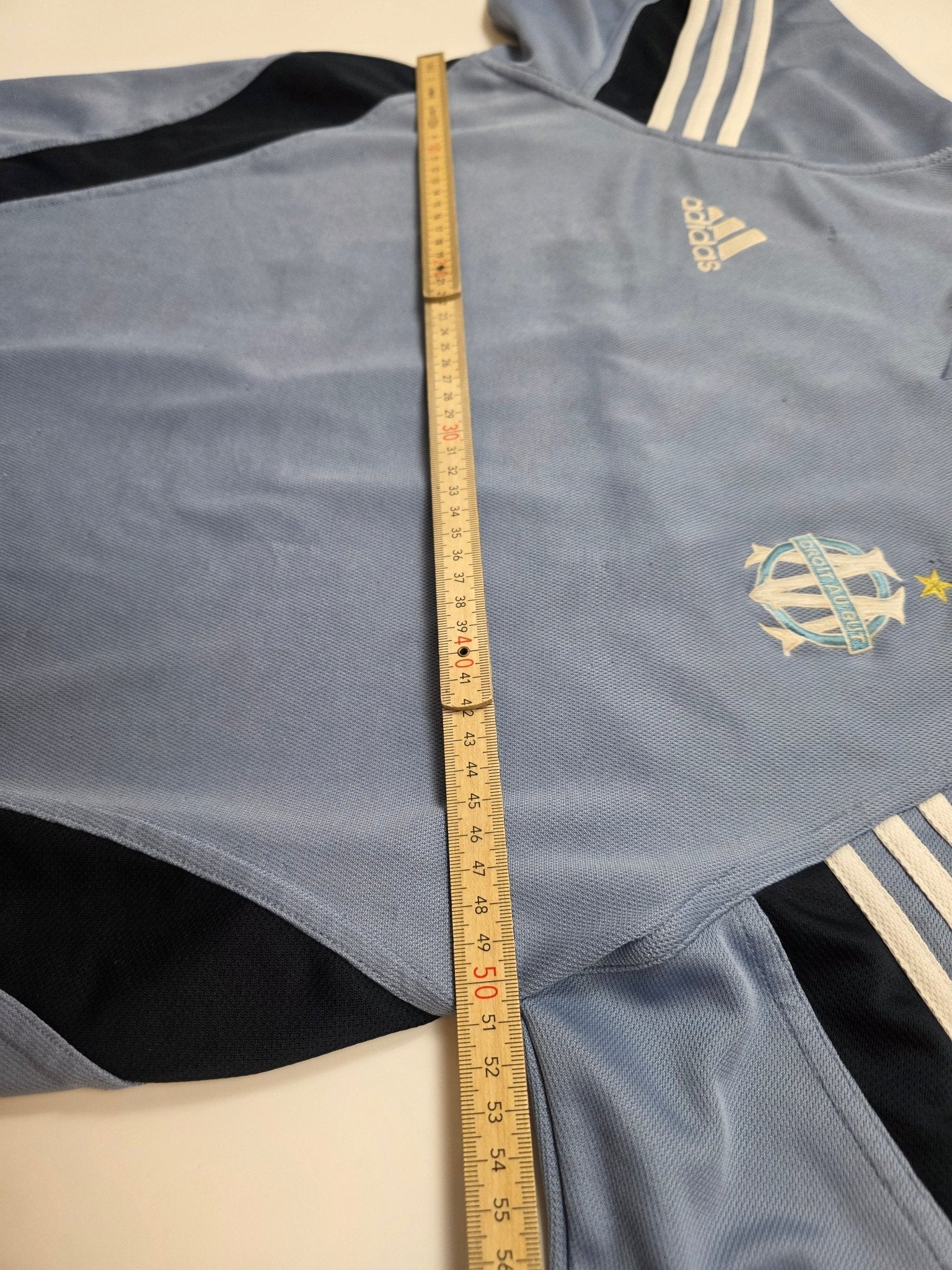 Adidas Olympic Marseille Shirt 2003 - Blaugrau/Schwarz (M) - PKeyVintage