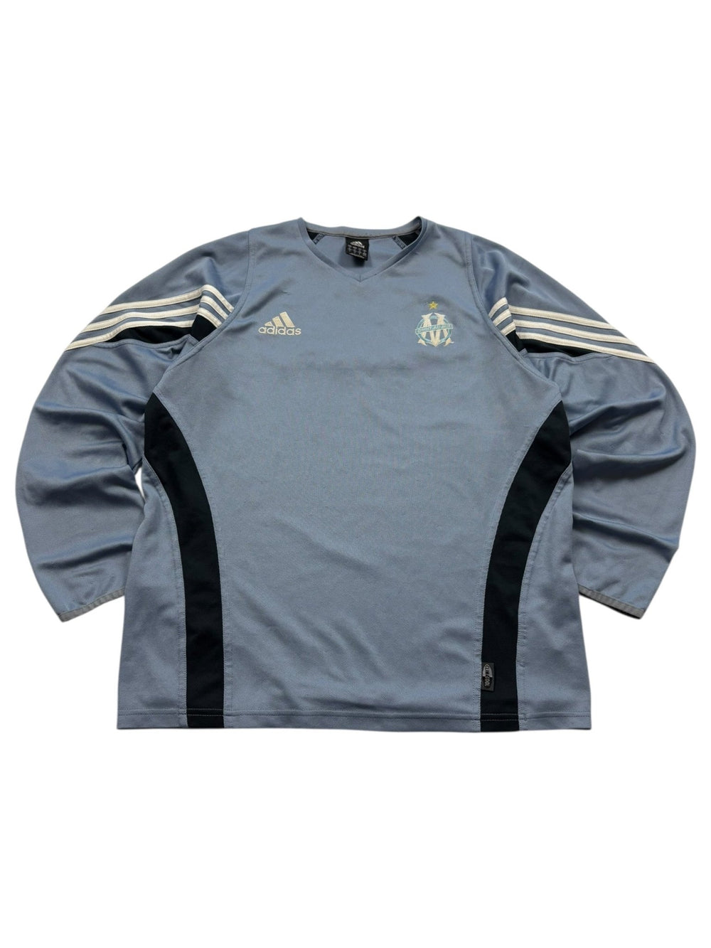 Adidas Olympic Marseille Shirt 2003 - Blaugrau/Schwarz (M) - PKeyVintage