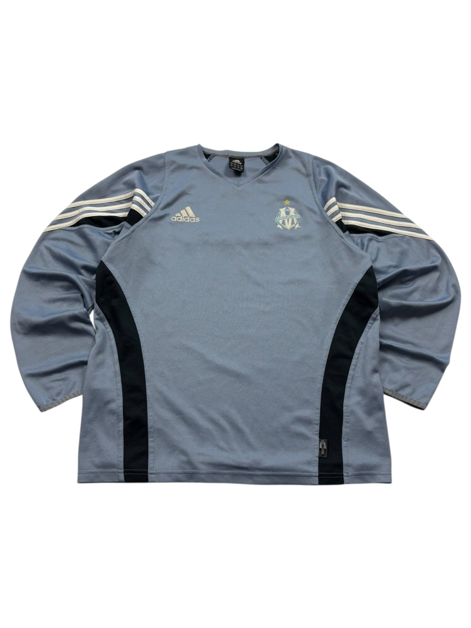 Adidas Olympic Marseille Shirt 2003 - Blaugrau/Schwarz (M) - PKeyVintage