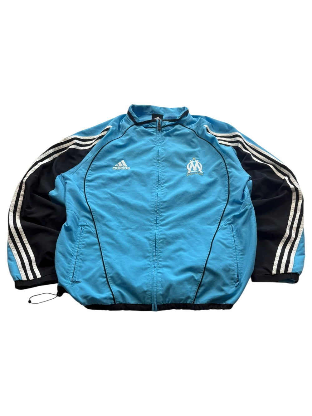 Adidas Olympique Marseille Trainingsjacke - Blau/Schwarz (L) - PKeyVintage