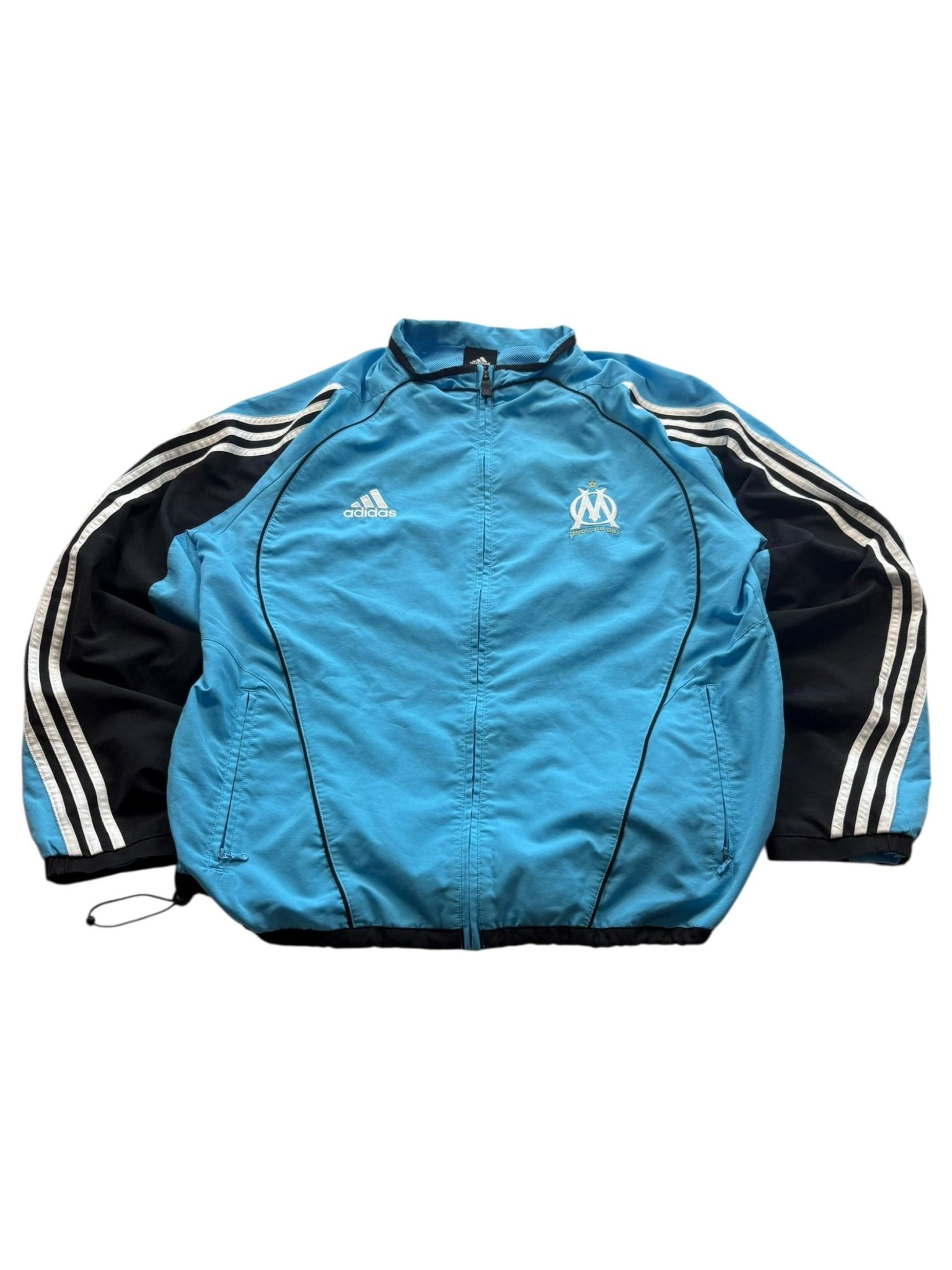 Adidas Olympique Marseille Trainingsjacke - Blau/Schwarz (L) - PKeyVintage