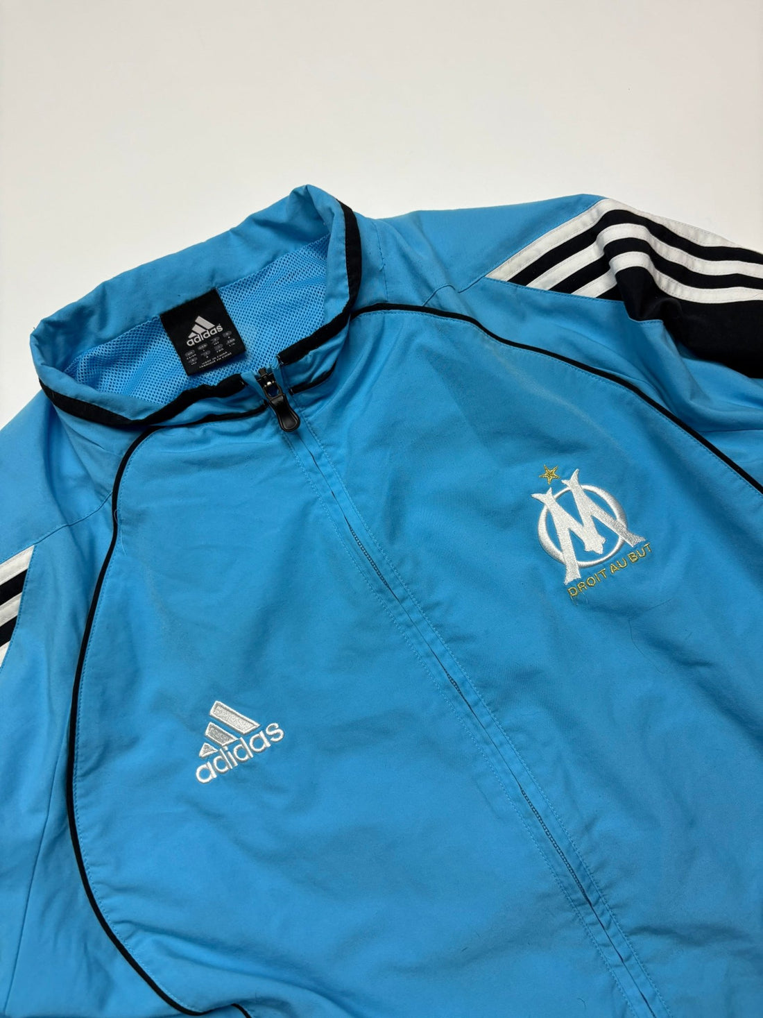 Adidas Olympique Marseille Trainingsjacke - Blau/Schwarz (L) - PKeyVintage
