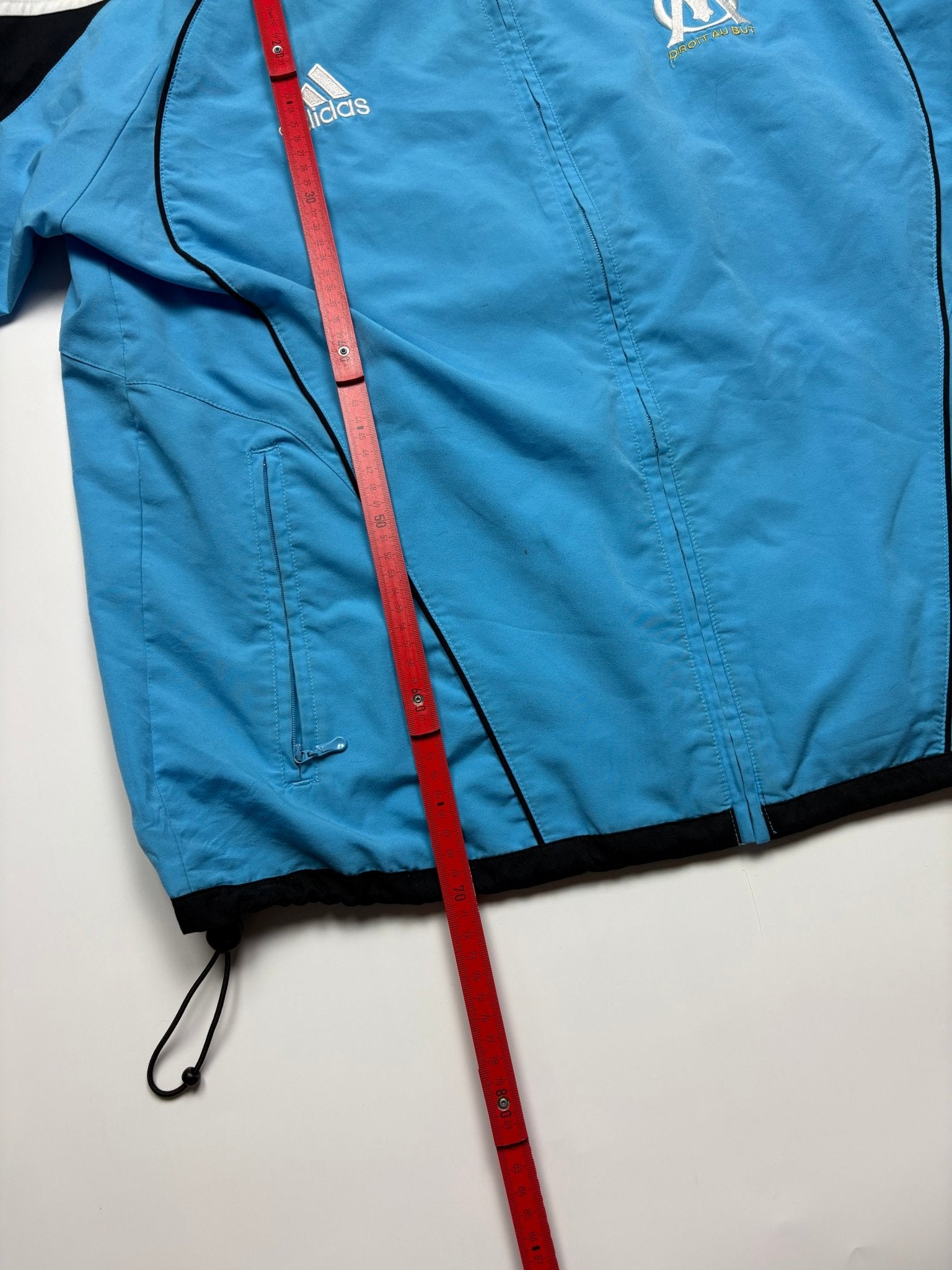 Adidas Olympique Marseille Trainingsjacke - Blau/Schwarz (L) - PKeyVintage