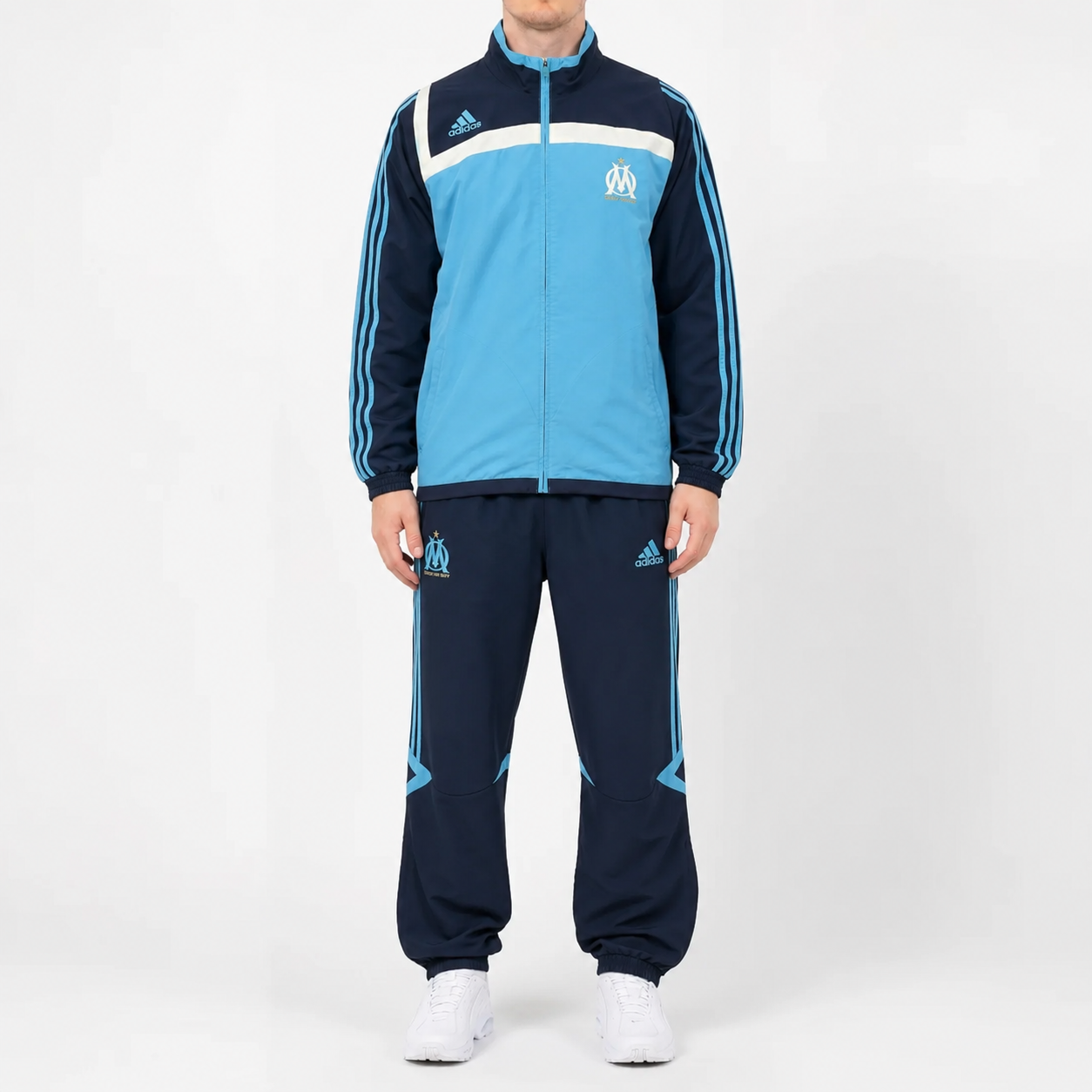 Adidas Olympique Marseille Vintage Tracksuit – Navy/Hellblau (L)