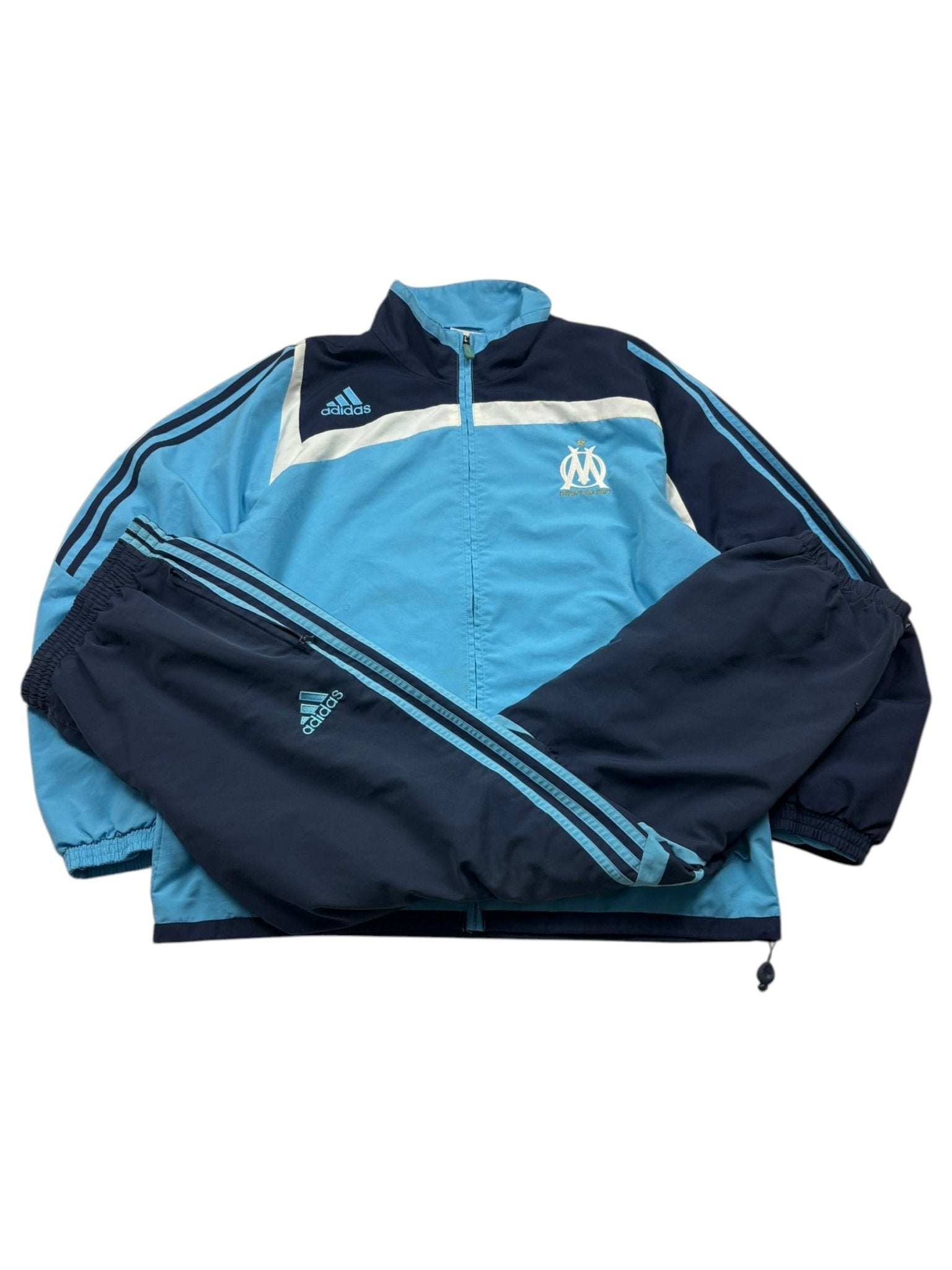 Adidas Olympique Marseille Vintage Tracksuit – Navy/Hellblau (L) - PKeyVintage