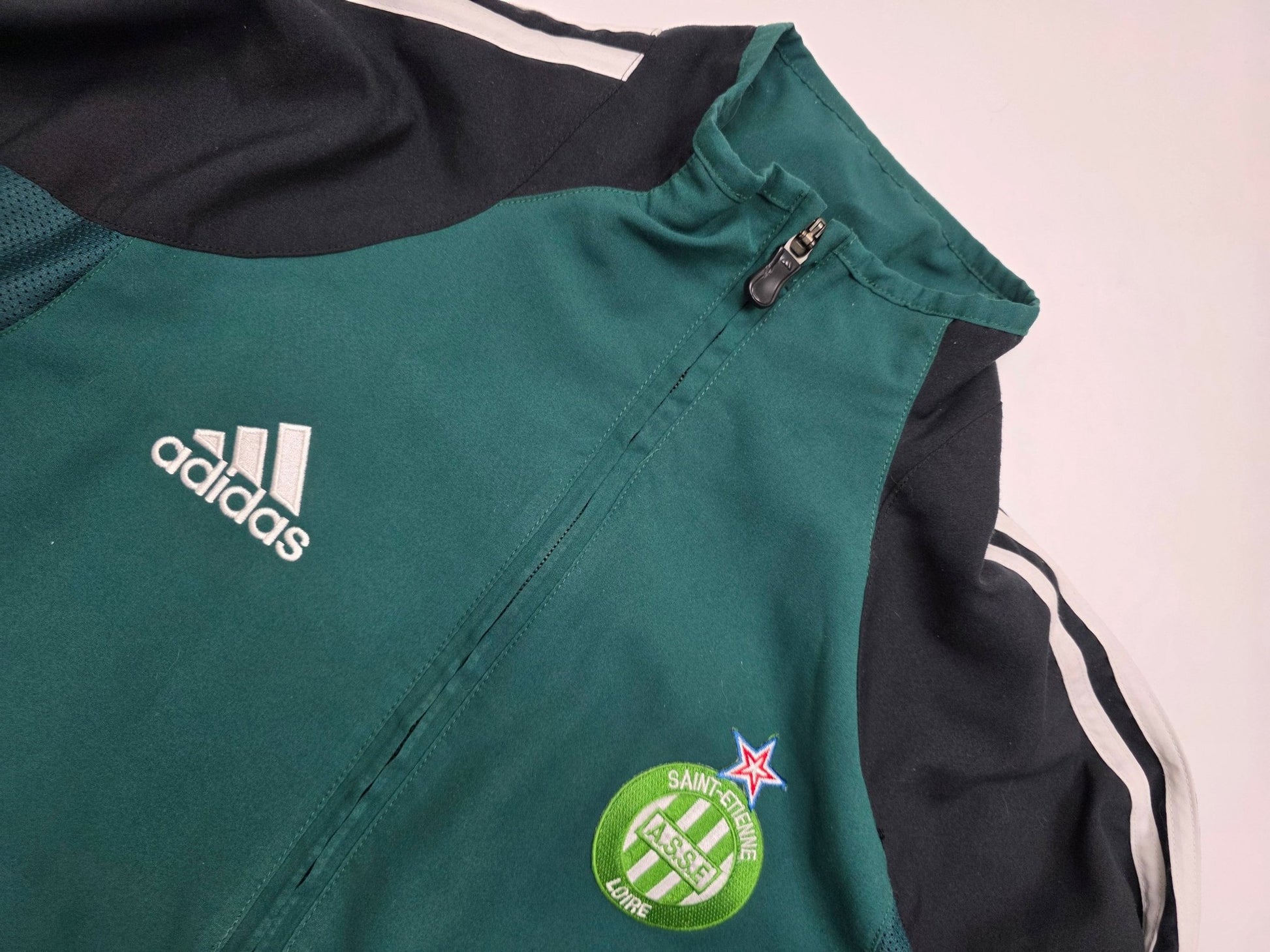 Adidas Saint Etienne Vintage Trackjacket – Grün/Schwarz (XS) - PKeyVintage