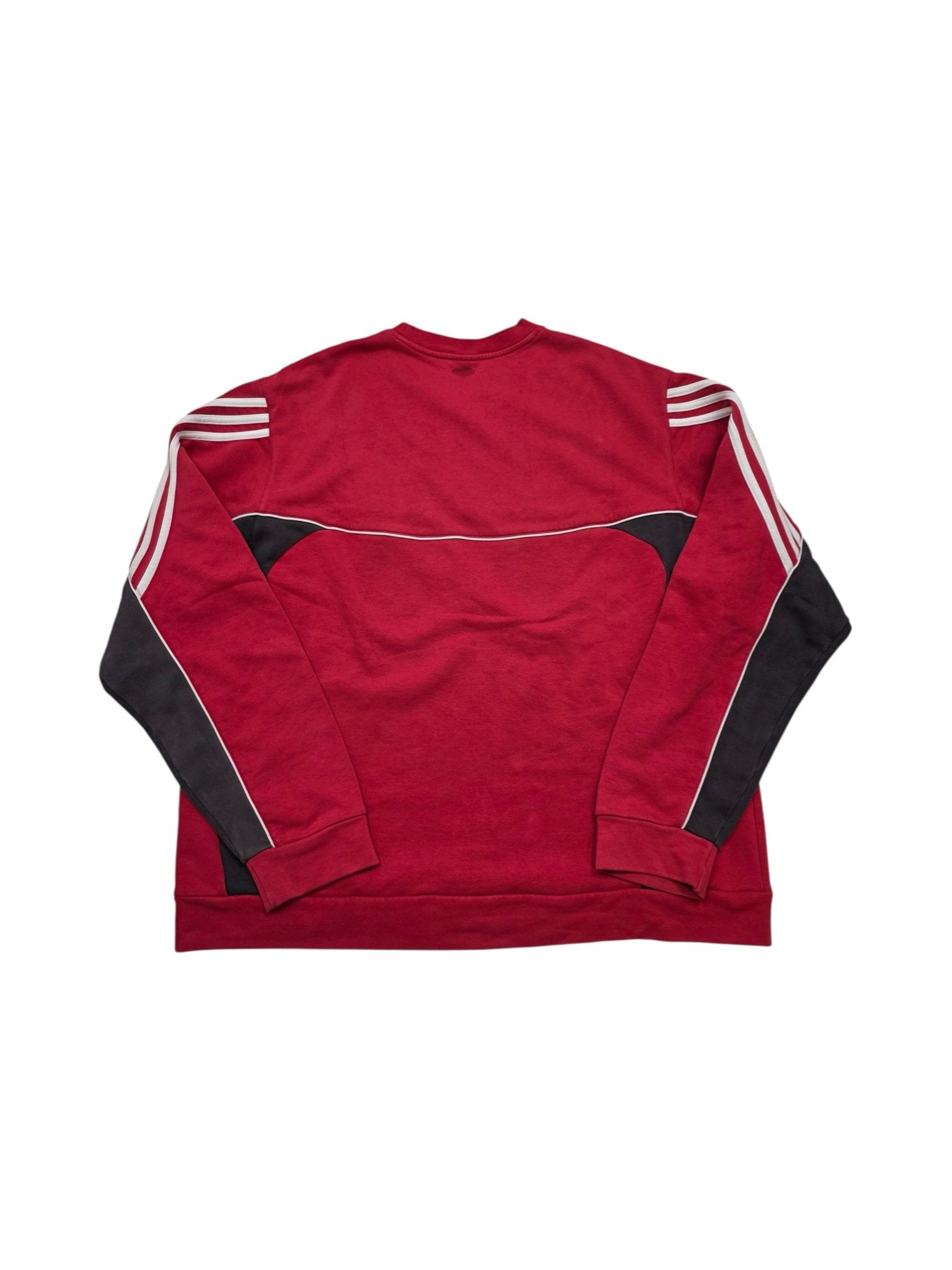 Adidas Schulterstreifen Vintage Sweater – Rot/Schwarz (XL) - PKeyVintage