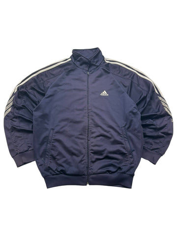 Adidas Sleeve Logo Vintage Trackjacket – Navy/Silber (M) - PKeyVintage