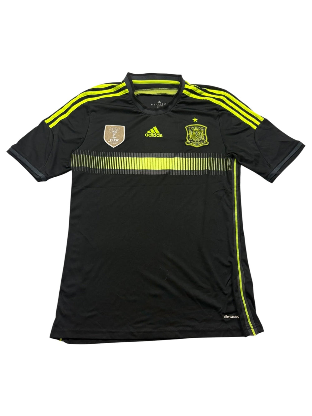 Adidas Spanien Trikot - Schwarz/Neongelb (M) - PKeyVintage