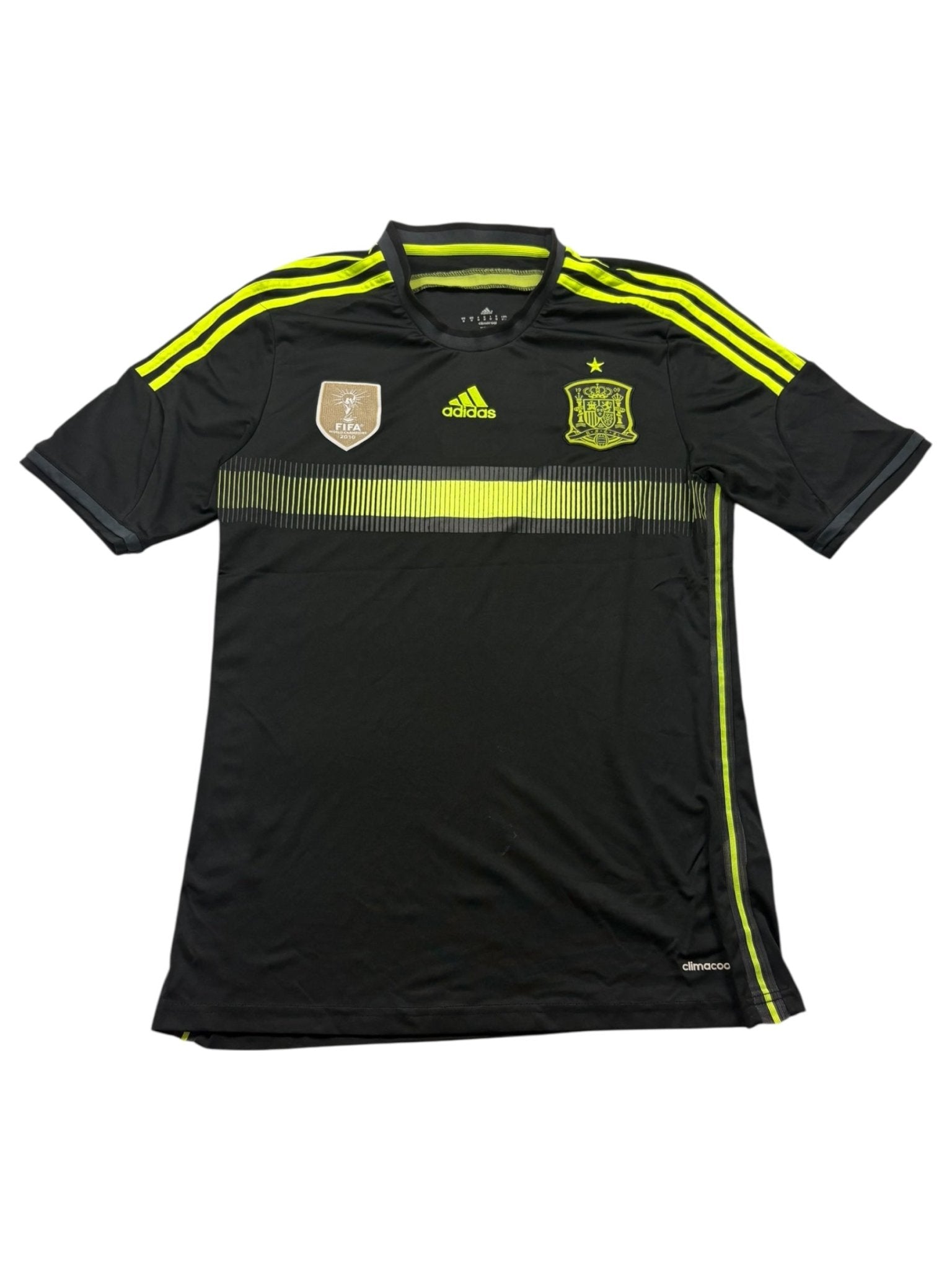 Adidas Spanien Trikot - Schwarz/Neongelb (M) - PKeyVintage