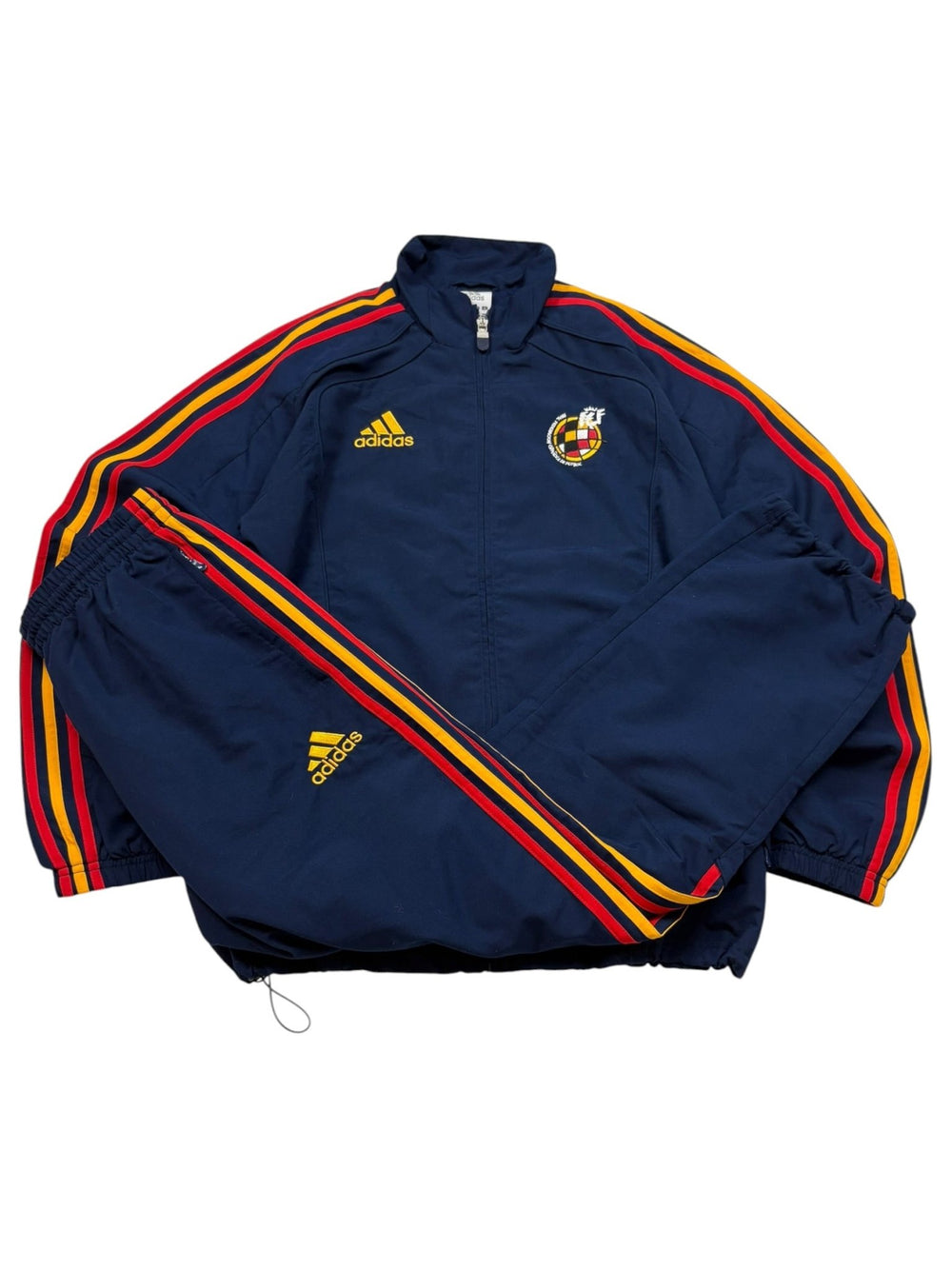 Adidas Spanien Vintage Tracksuit Navy M Frontansicht