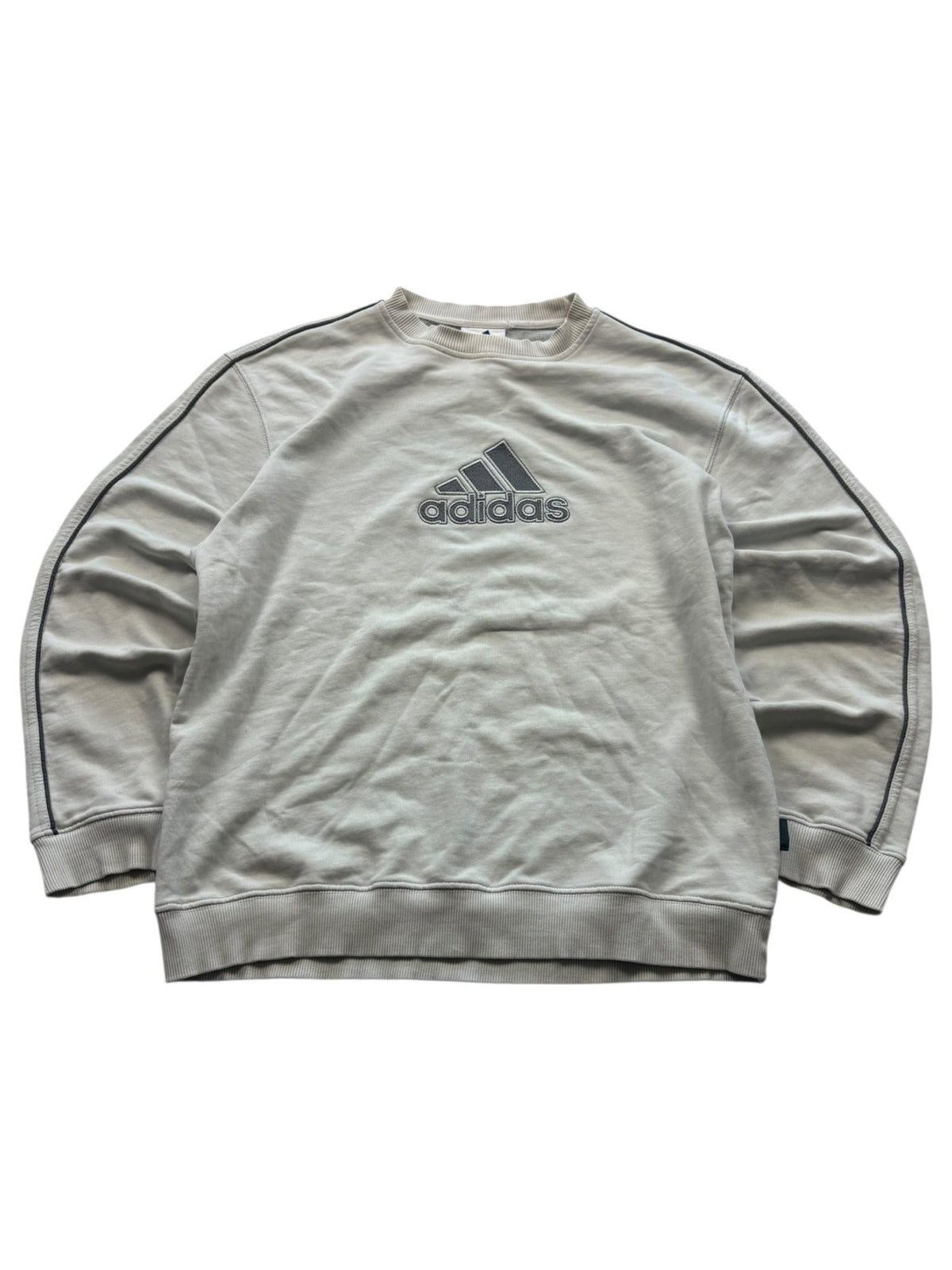 Adidas Logo Y2K Vintage Sweater – Hellgrau