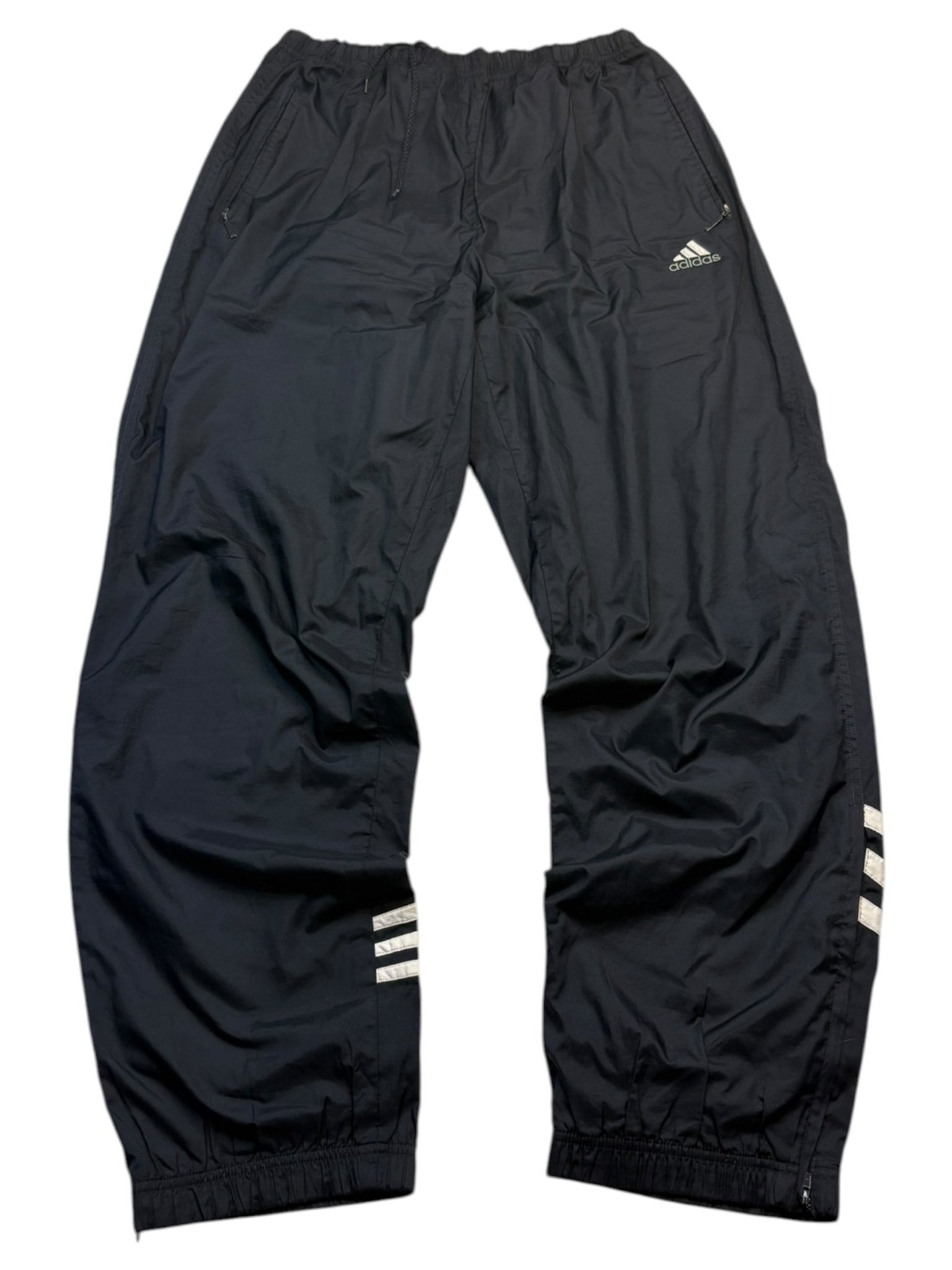 Schwarze Adidas Vintage Trackpants mit Logo und Three-Stripes-Details
