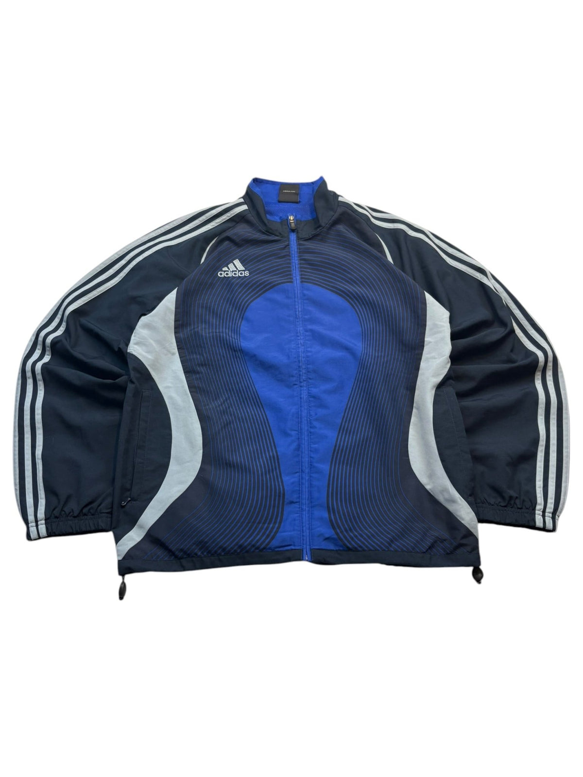 Adidas Colorblock Vintage Tracksuit in Navy/Blau – Jacke von vorne 2