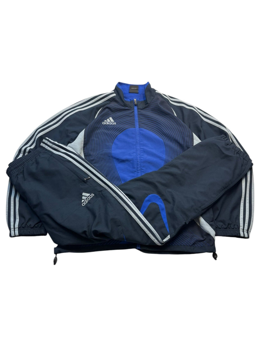 Adidas Trackauit - Schwarz/Blau (L) - PKeyVintage