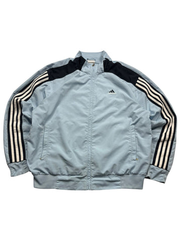 Adidas Trackjacke - Hellblau/Schwarz (L) - PKeyVintage