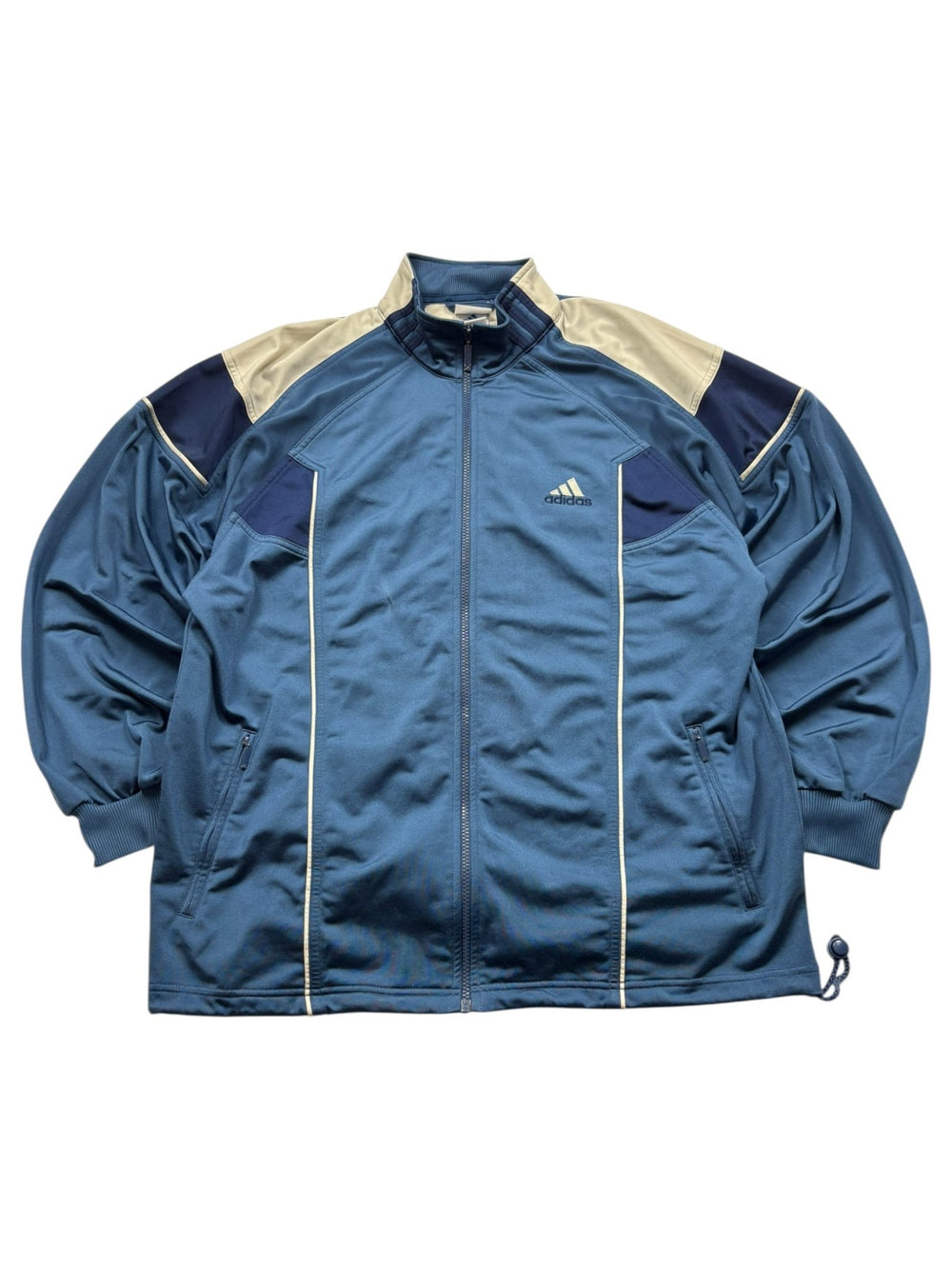 Adidas Trackjacket - Blau/Beige (L) - PKeyVintage
