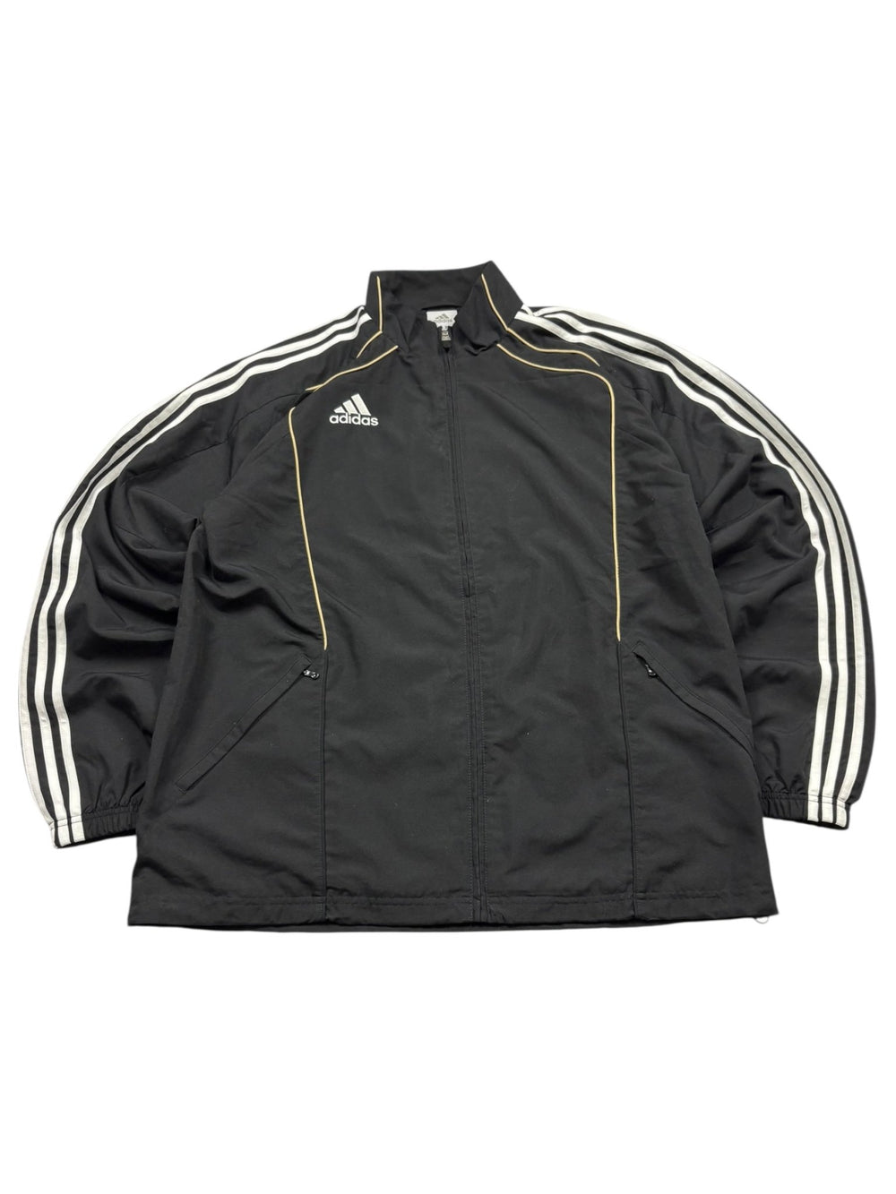 Adidas Trackjacket - Schwarz/Weiß/Gold (XL) - PKeyVintage