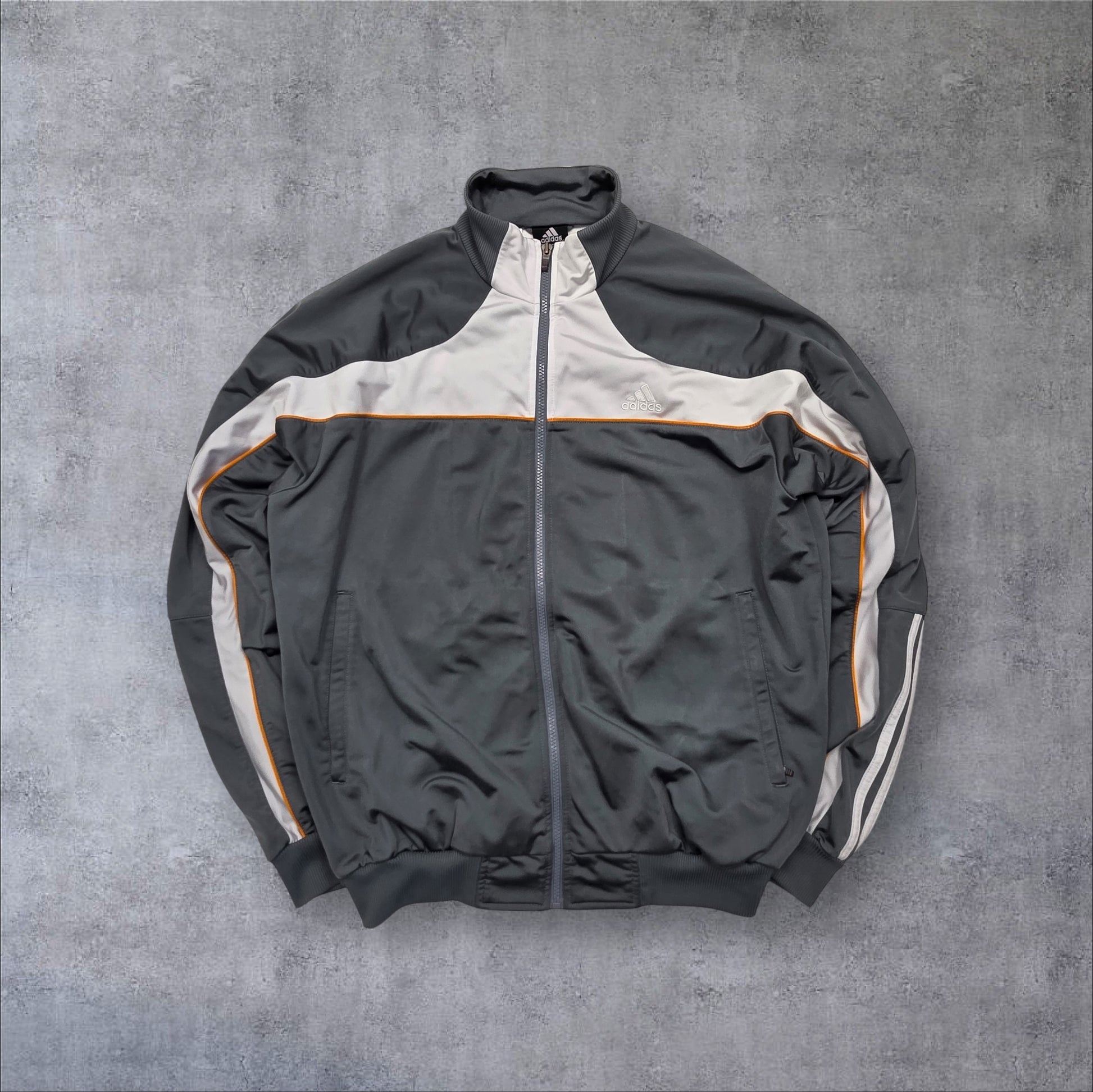 Adidas Trackjacket, Vorderseite (Colorblock & 3-Streifen)