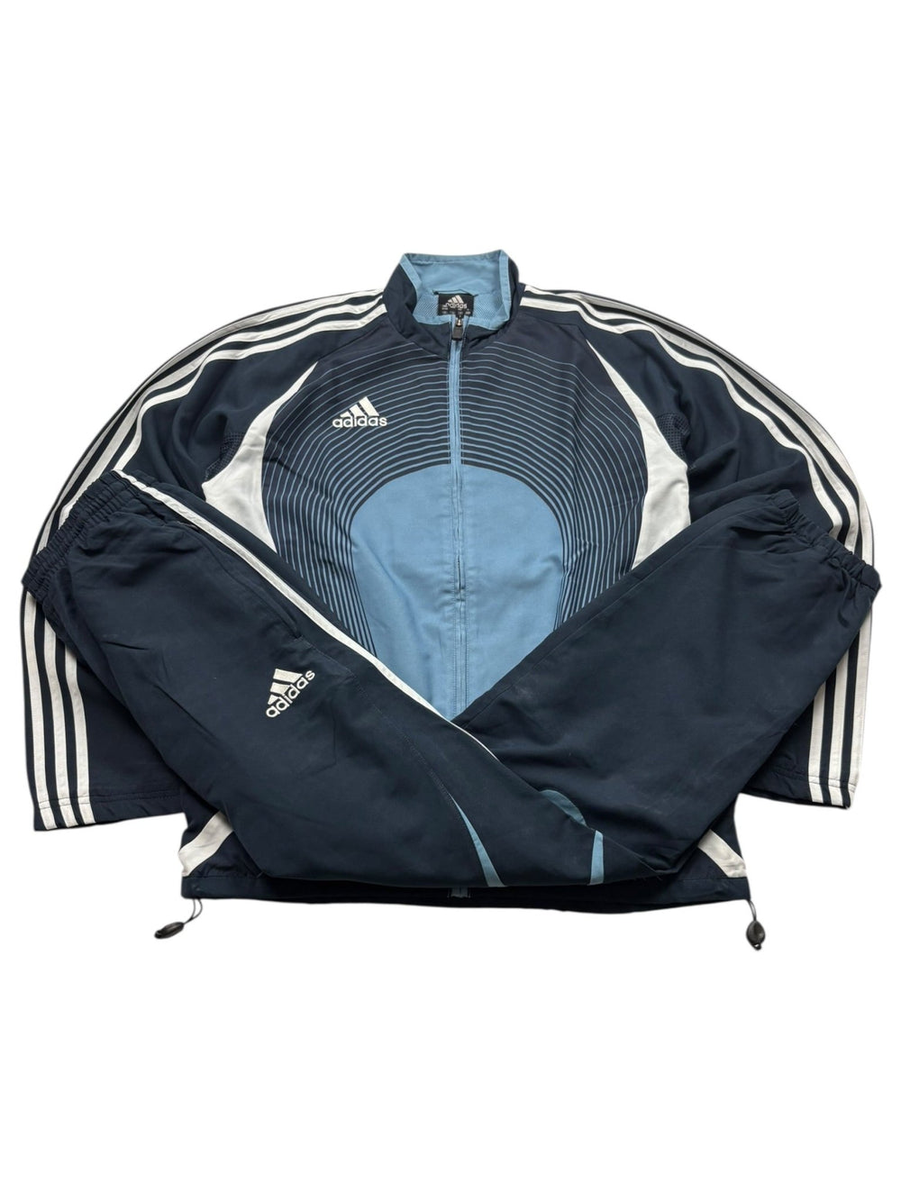 Adidas Tracksuit - Navy/Hellblau/Weiß (S) - PKeyVintage