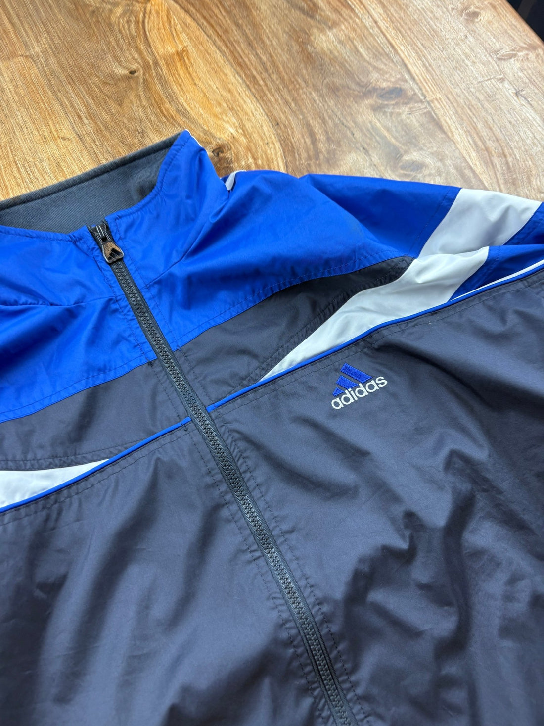 Adidas Trainingsjacke - Blau/Grau (L) - PKeyVintage