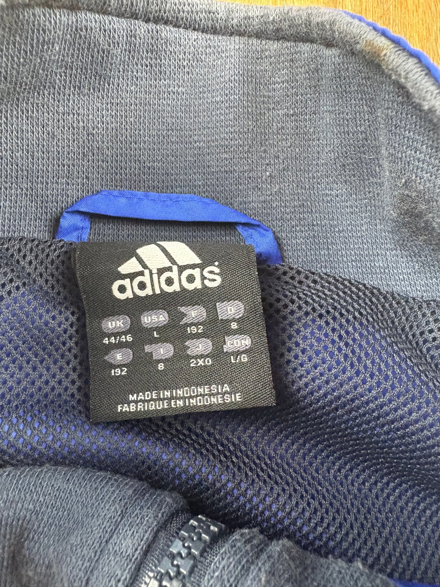 Adidas Trainingsjacke - Blau/Grau (L) - PKeyVintage