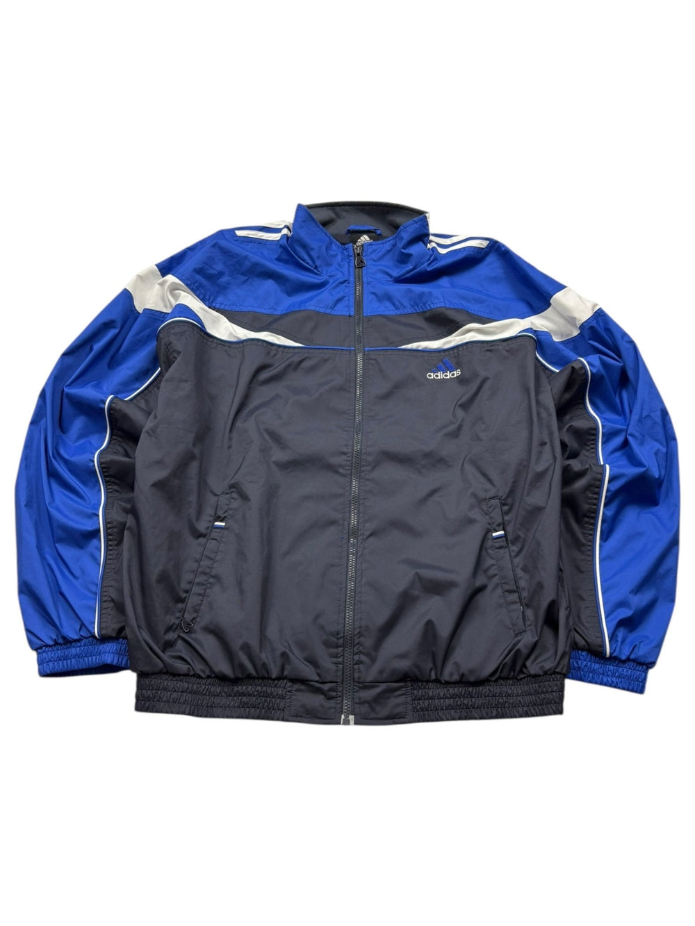 Adidas Trainingsjacke - Blau/Grau (L) - PKeyVintage