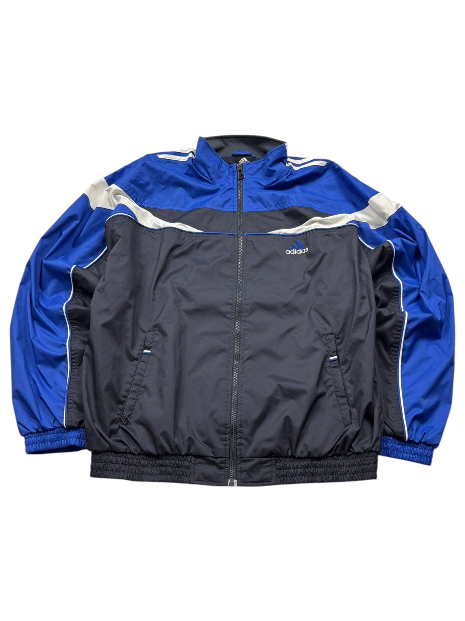 Adidas Trainingsjacke - Blau/Grau (L) - PKeyVintage