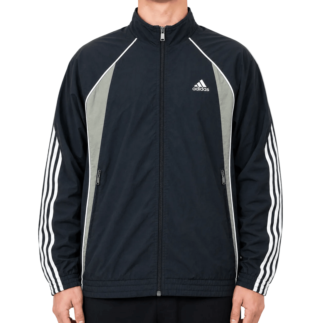Adidas Vintage Track Jacket 2007 – Schwarz/Olive (M) - PKeyVintage