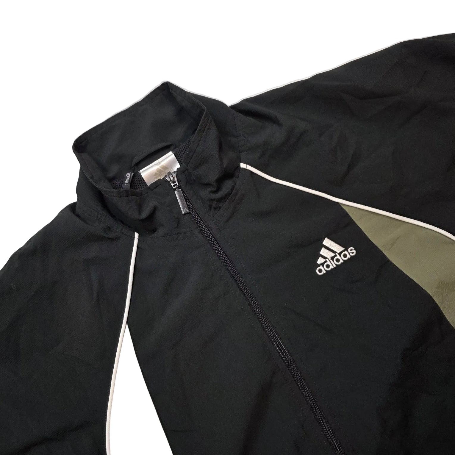 Adidas Vintage Track Jacket 2007 – Schwarz/Olive (M) - PKeyVintage