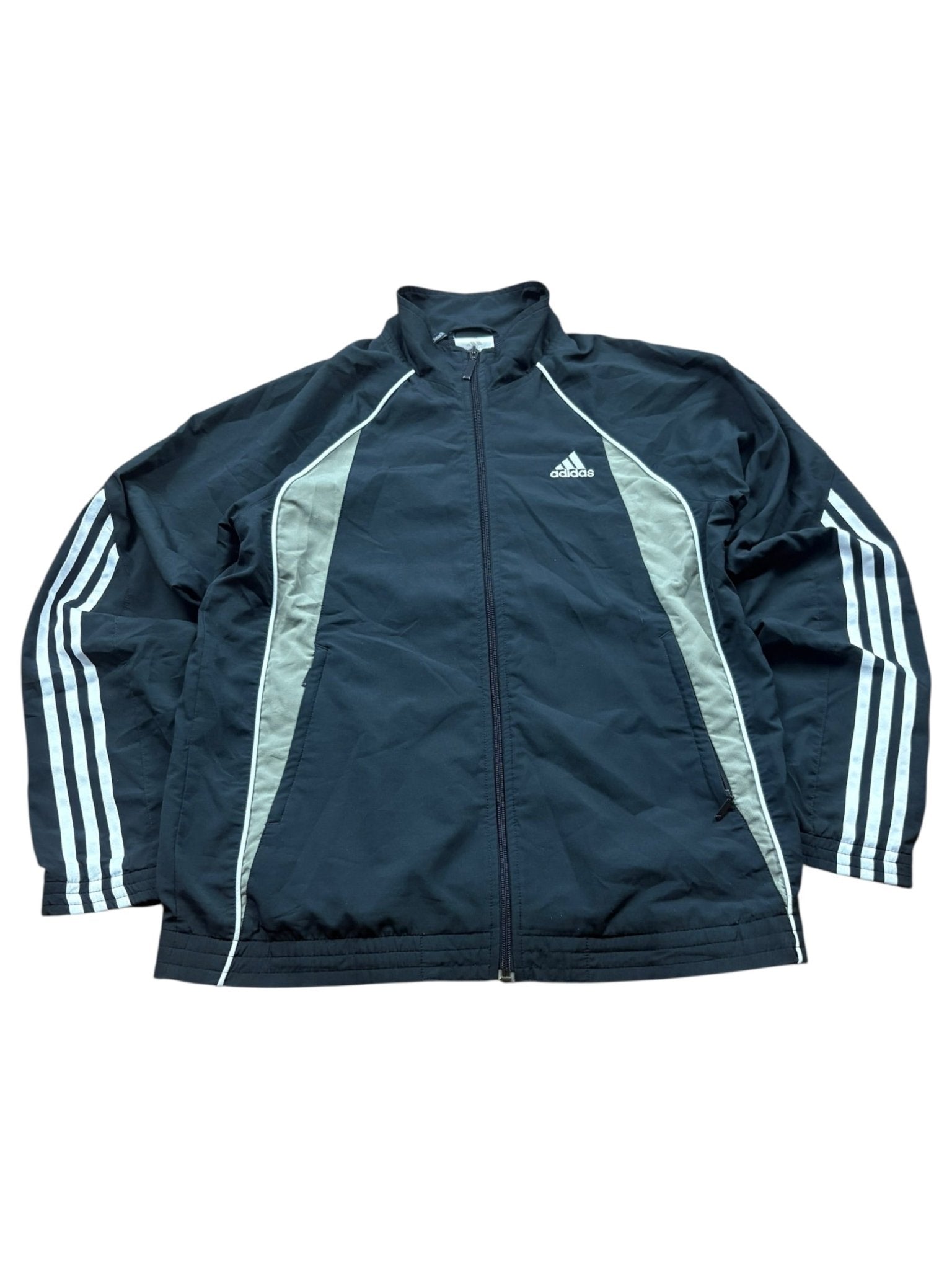 Adidas Vintage Track Jacket 2007 – Schwarz/Olive (M) - PKeyVintage