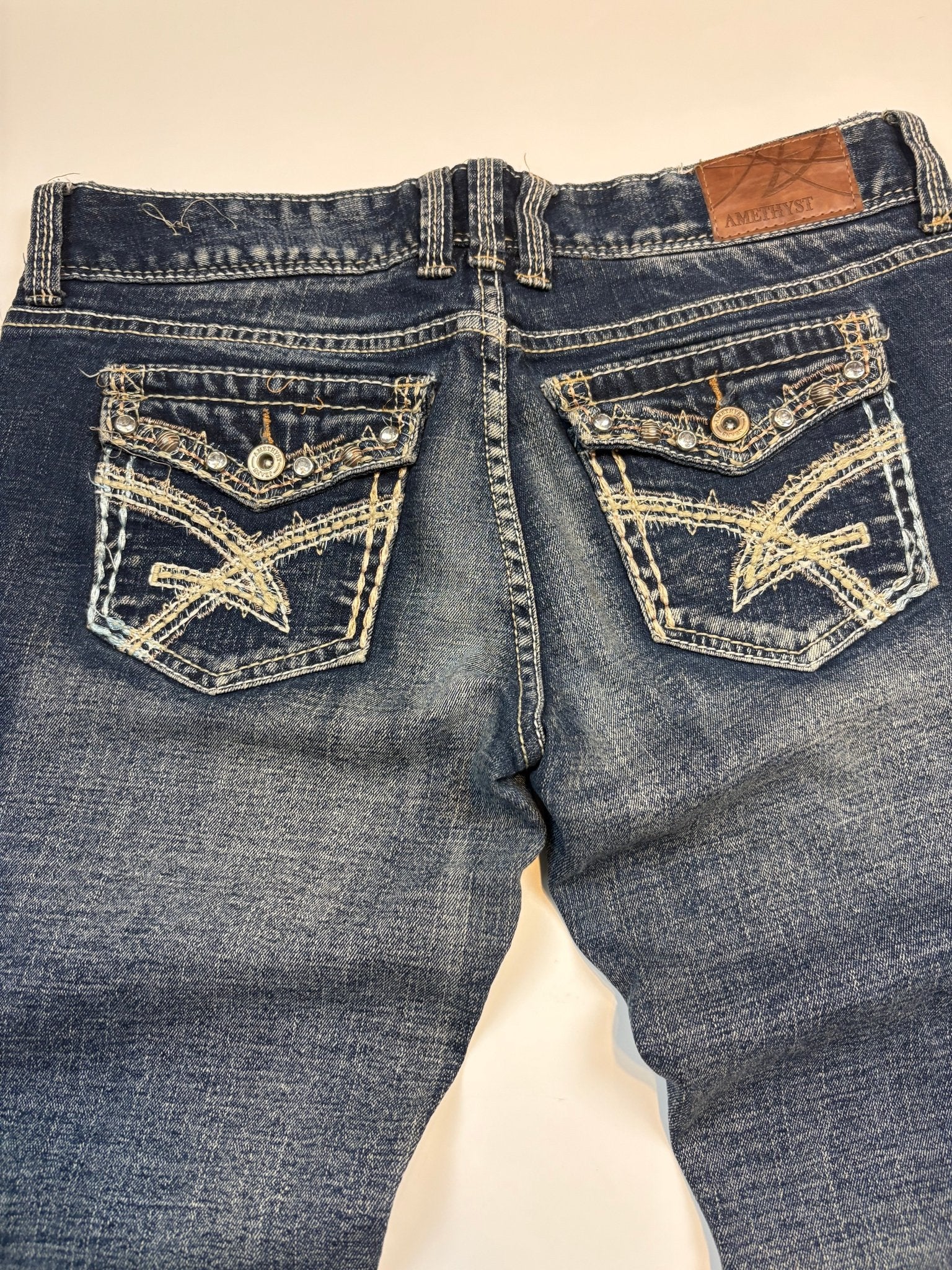 Amethyst Strass - Flap Vintage Jeans – Blau (11) - PKeyVintage